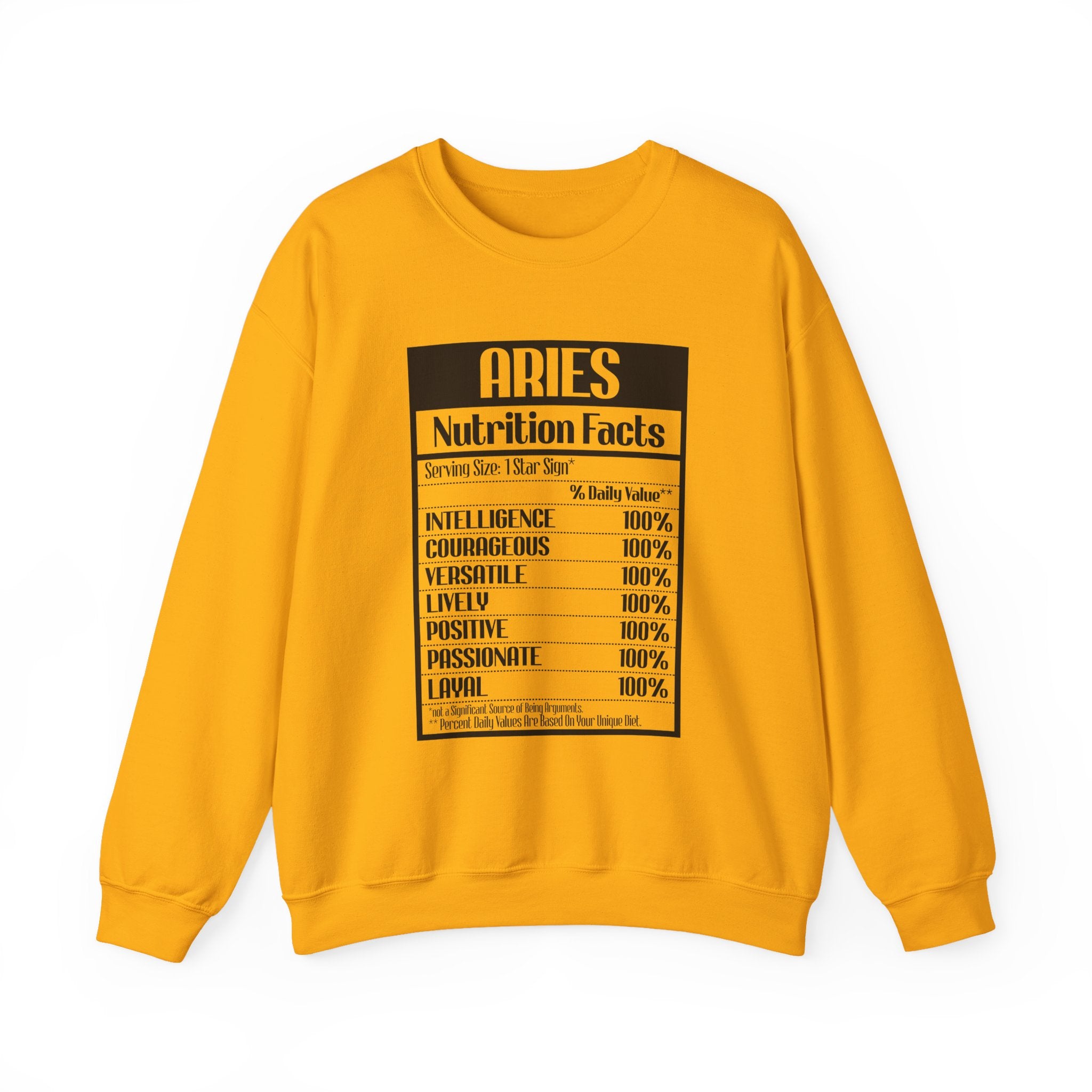 Aries nutrition facts cute sweatshirt