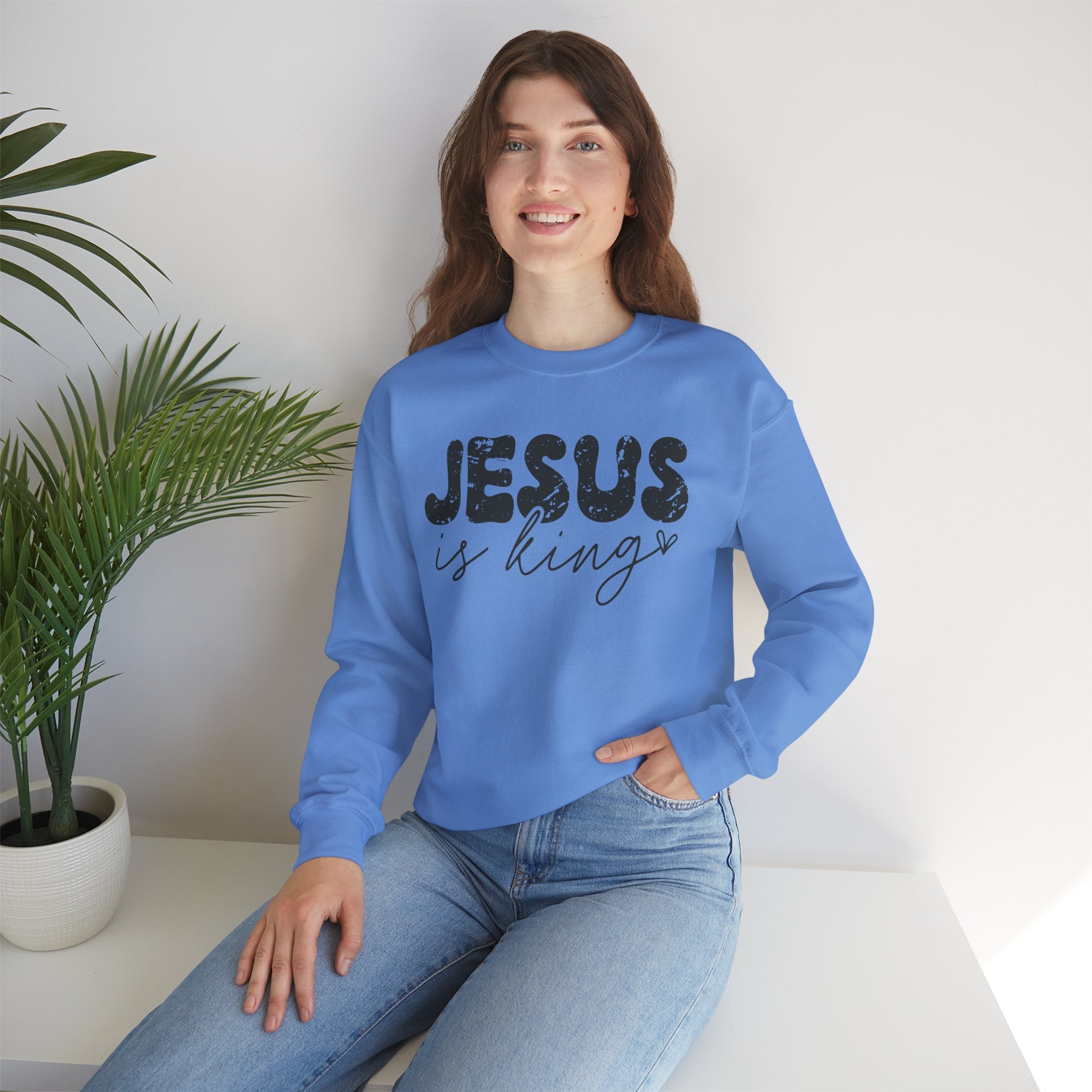 Christian Jesus Is King Crewneck Sweatshirt, Religious Christian Faith Jumper, Unisex Sweatshirts, Christian Apparel, Religious Top, King of