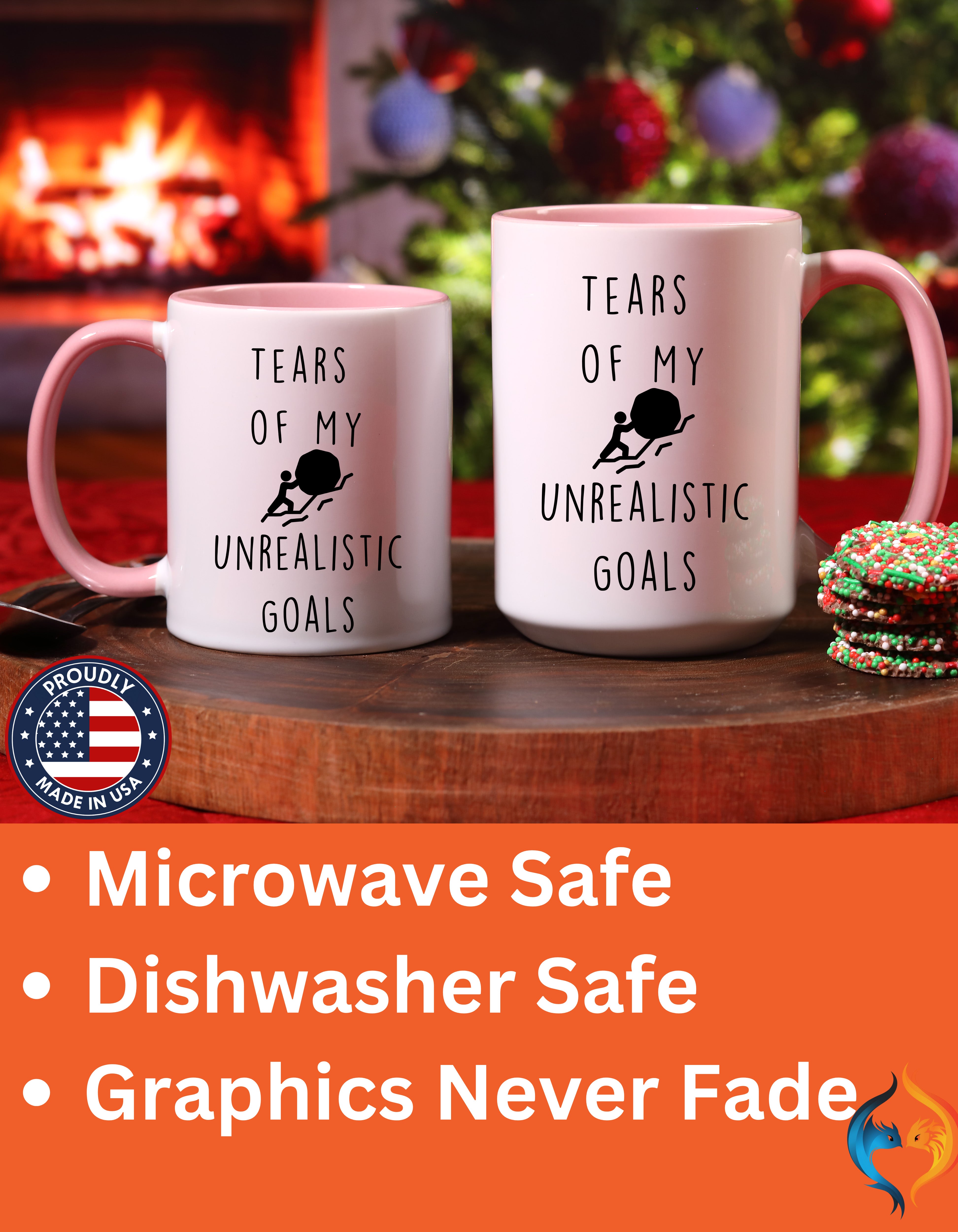 Funny Coffee Mug, Personalized Mug, Tears Of My Unrealistic Goals, Accent Cup (11, 15oz), Sarcastic Mug,  Tea Coffee Cup, Gift Under 20