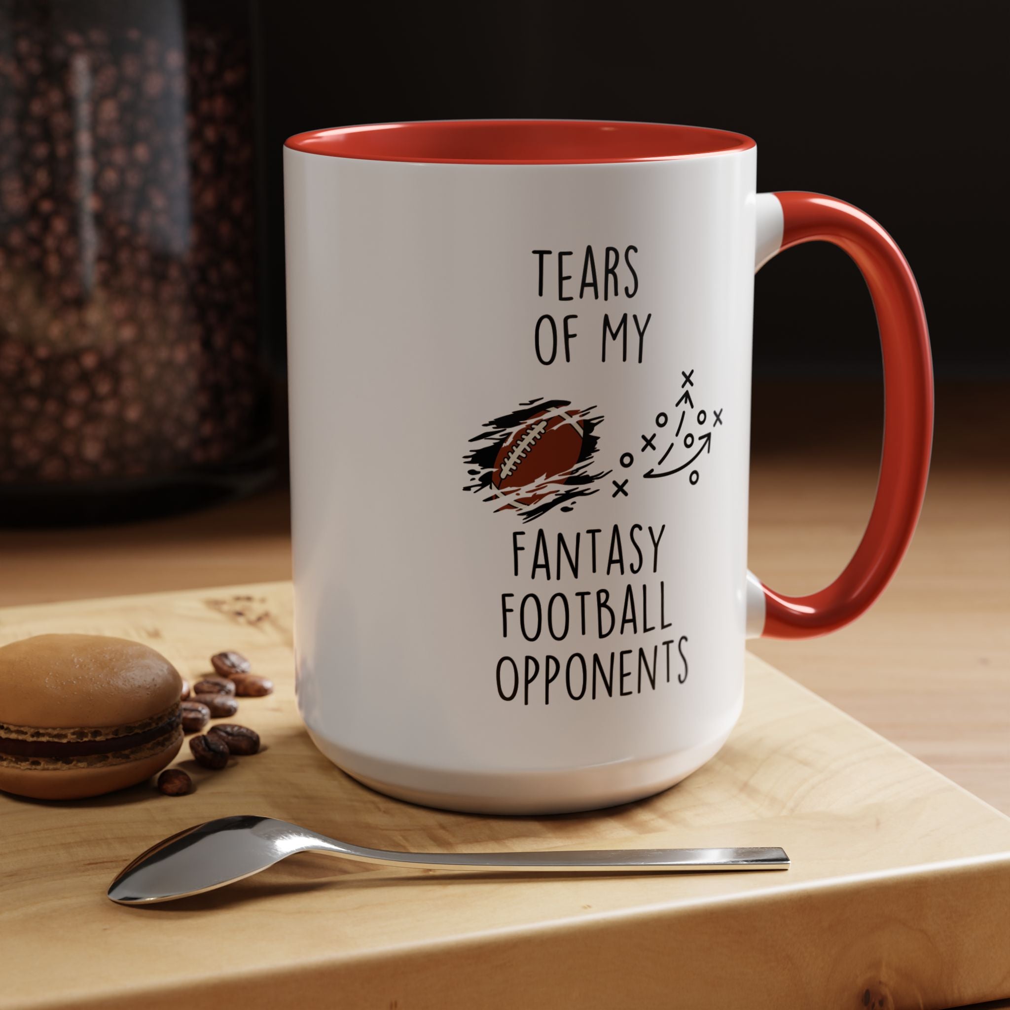 Funny Coffee Mug, Personalized Mug, Tears Of My Fantasy Football Opponents, Accent Cup (11, 15oz), Sarcastic Mug,  Tea Cup, Gift Under 20