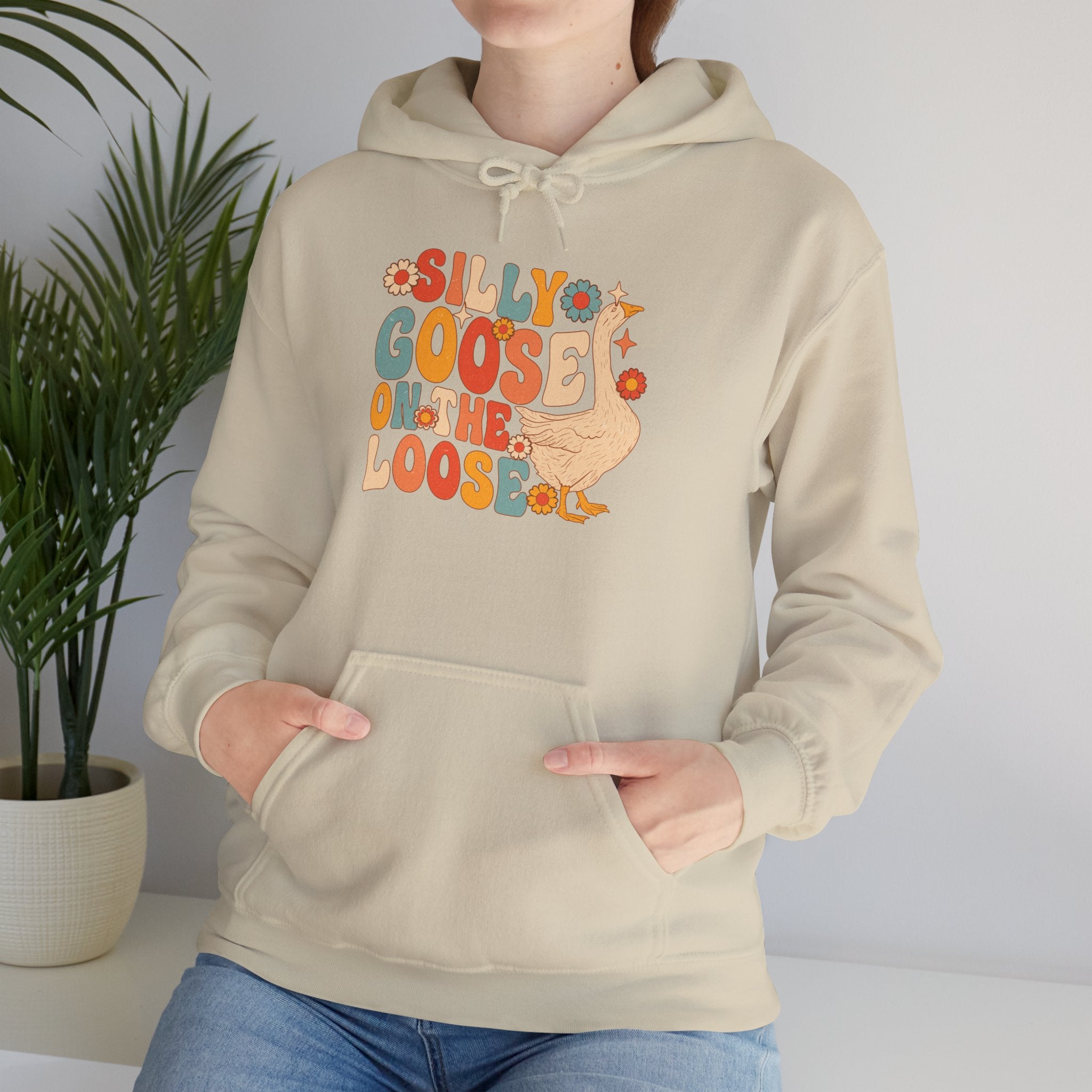 Goose Hoodie — "Silly Goos On The Loose" Retro Cute Graphic Hoodie
