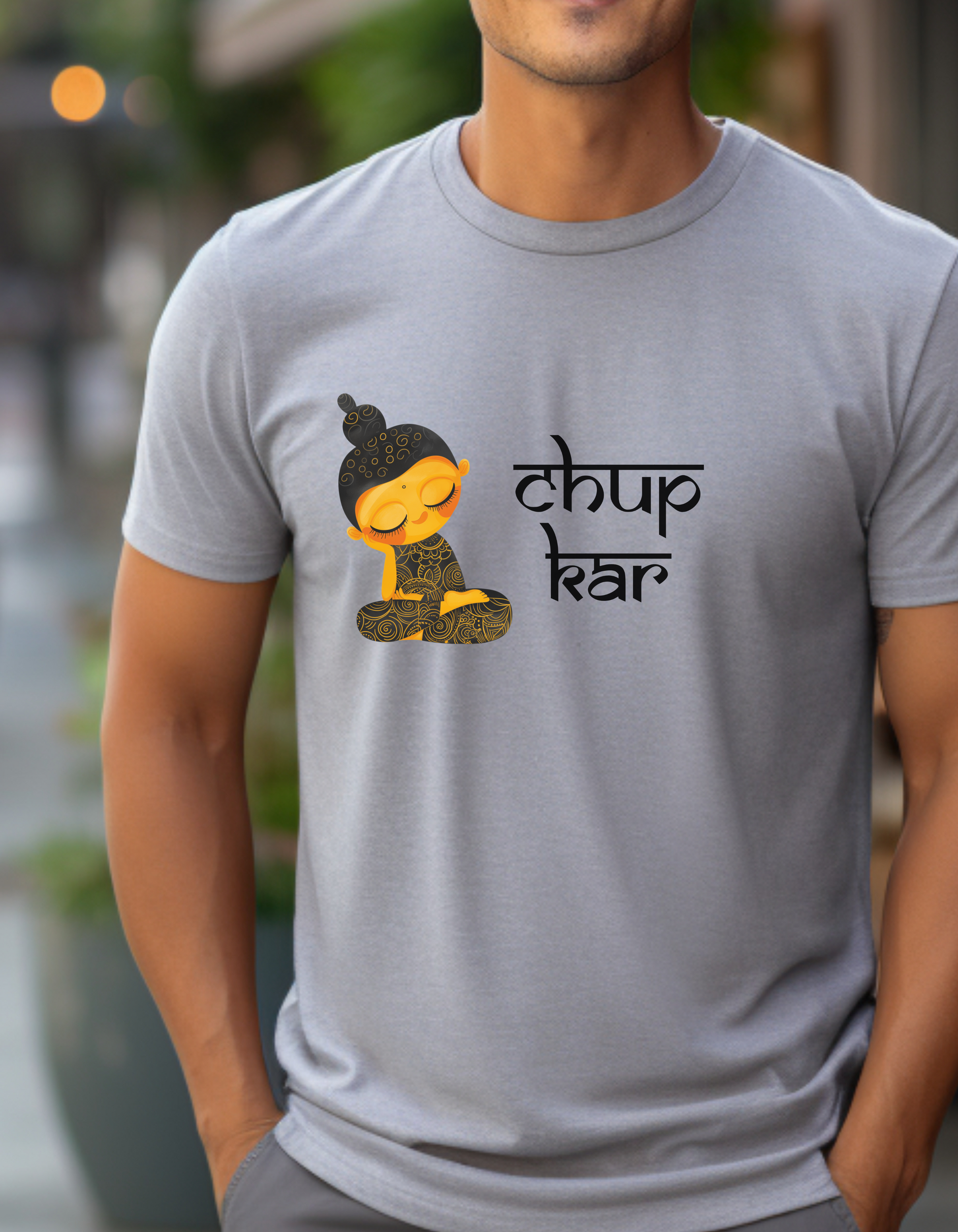 Chup Kar T-Shirt Lifestyle Mockup | Nutty Designs