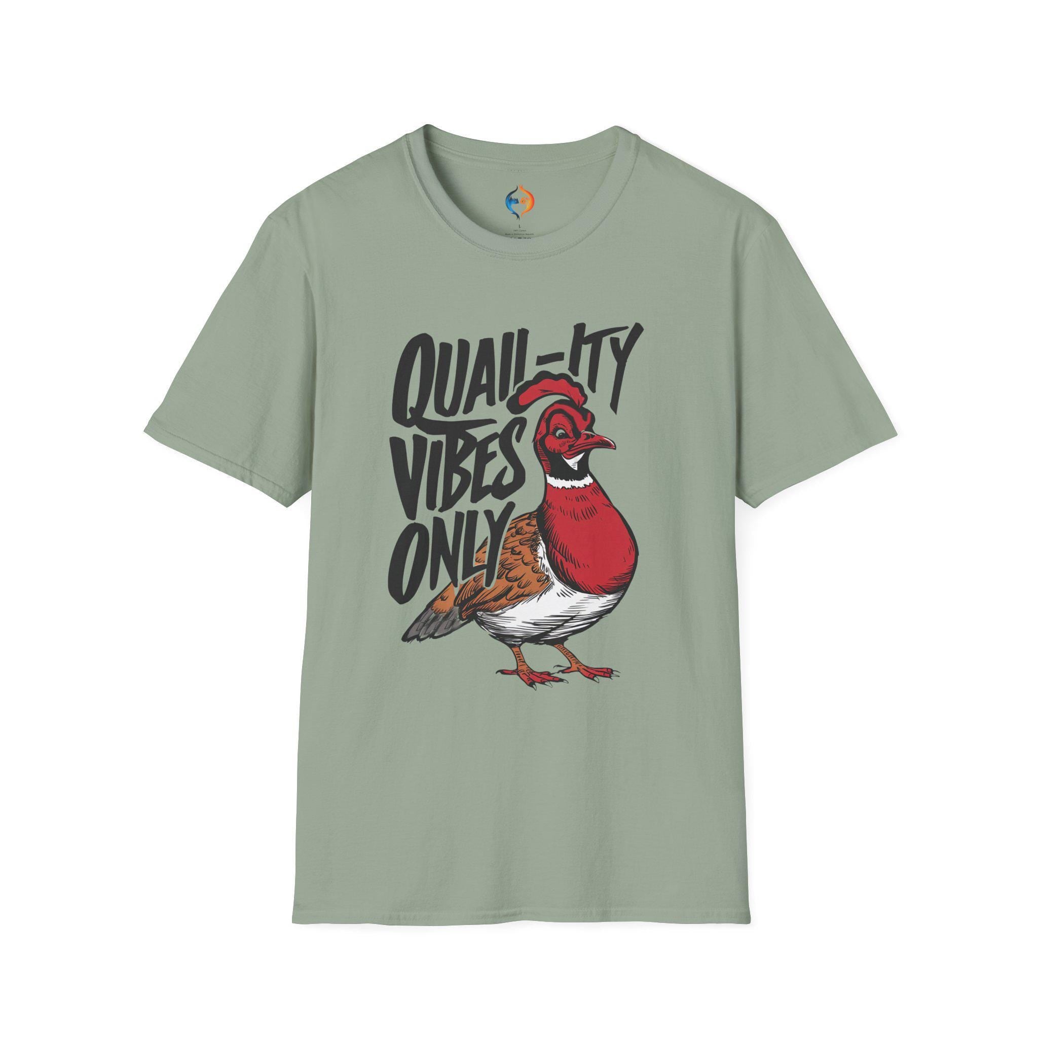 Quail-ity Vibes Only Funny T-Shirt | Cute Quail Graphic Tee | Quirky Animal Shirts for Nature Lovers & Bird Enthusiasts