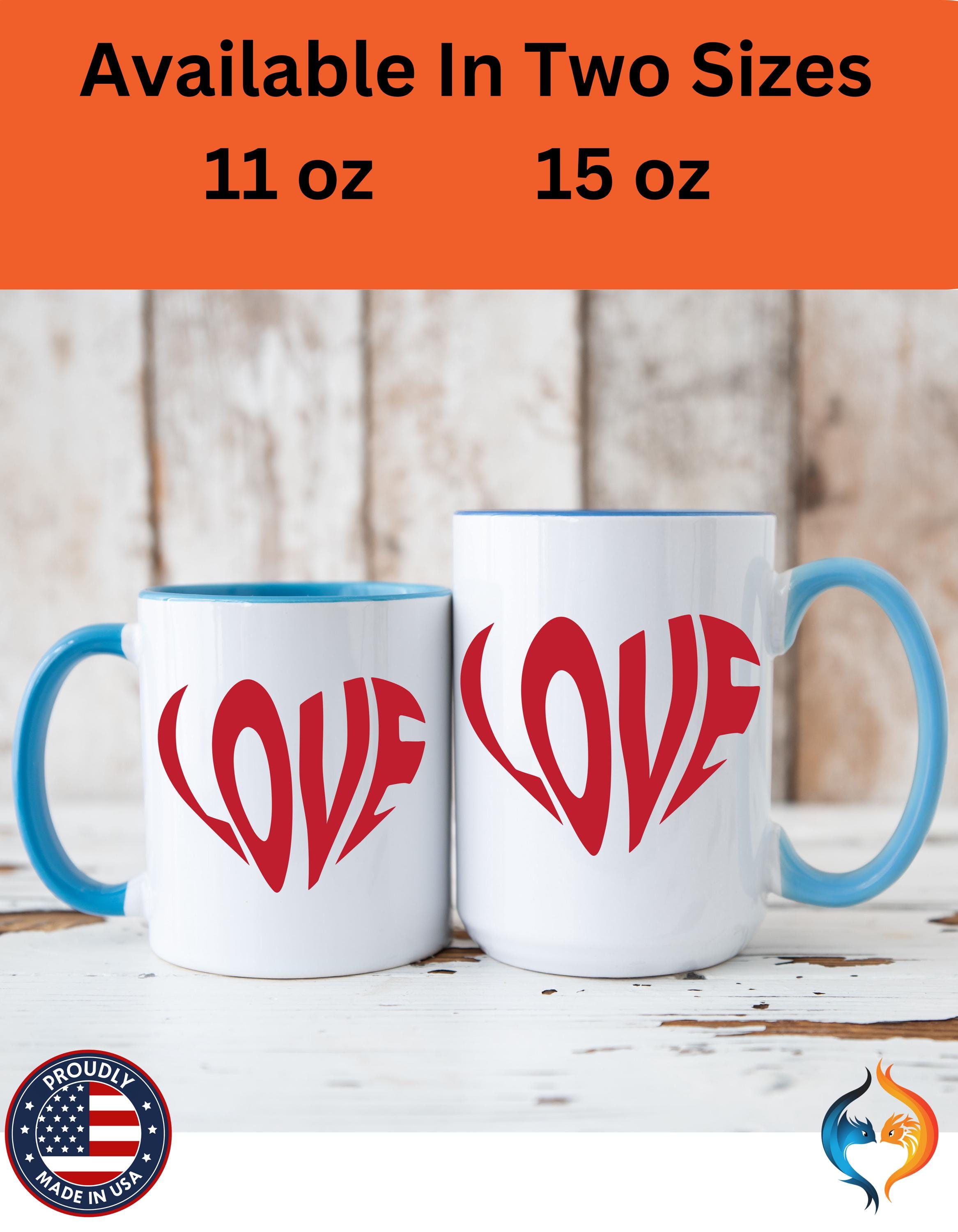 Personalized Mug - Retro Love Accent Cup 11/15oz, Perfect Wedding & Anniversary Gift for Couples, Romantic V-Day Gift