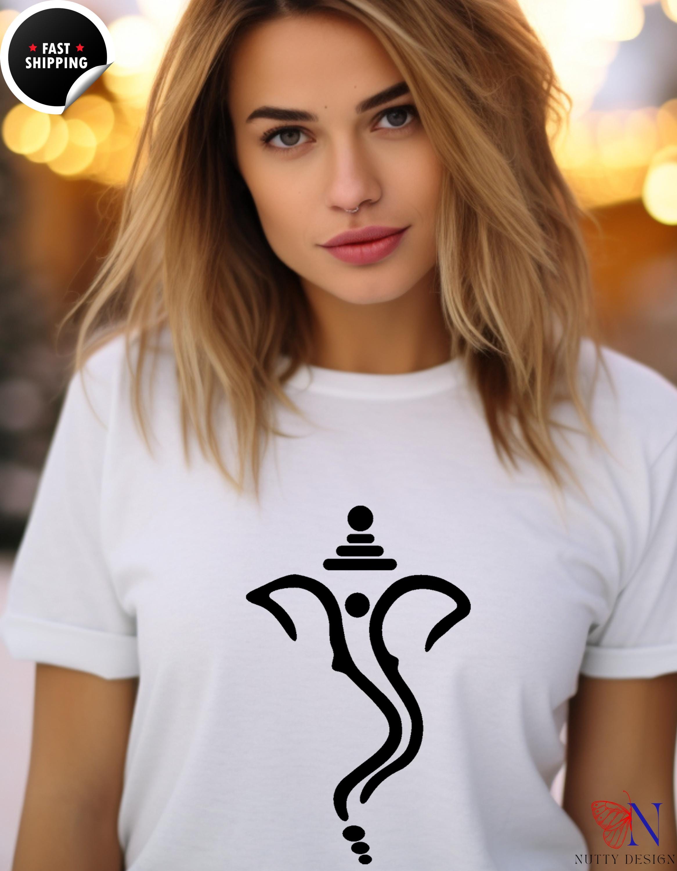 Ganesha Minimalistic Graphic T-Shirt | Boho Style Tee for Men & Women | Perfect Gift for Spiritual Art Lovers