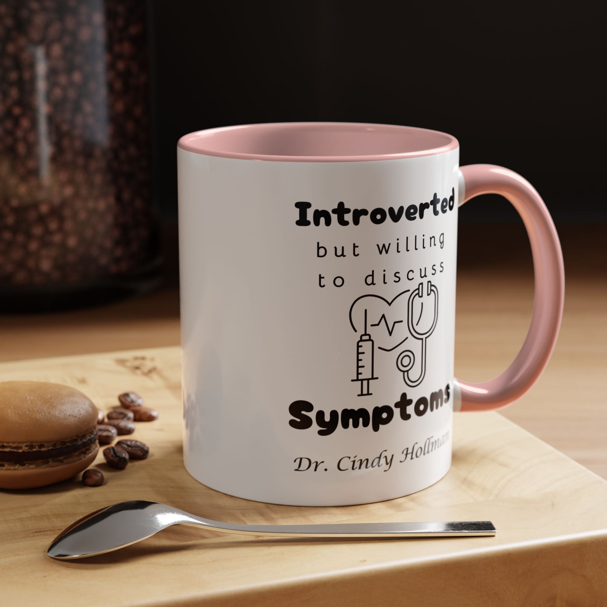 Funny Coffee Mug, Introverted But Willing To Discuss Symptoms Personalized Accent Coffee Mug (11 and 15oz)