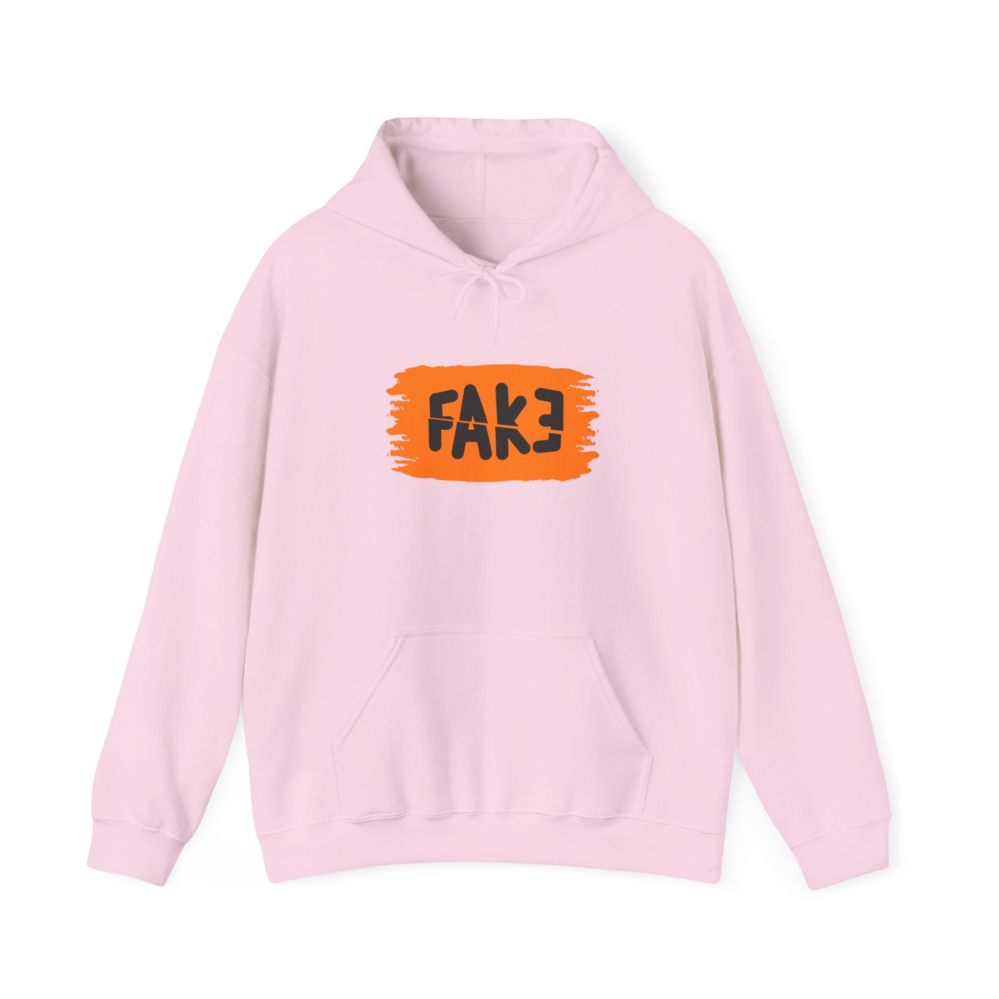 FAKE Orange Brushstroke Hoodie — Graphic Statement Pullover