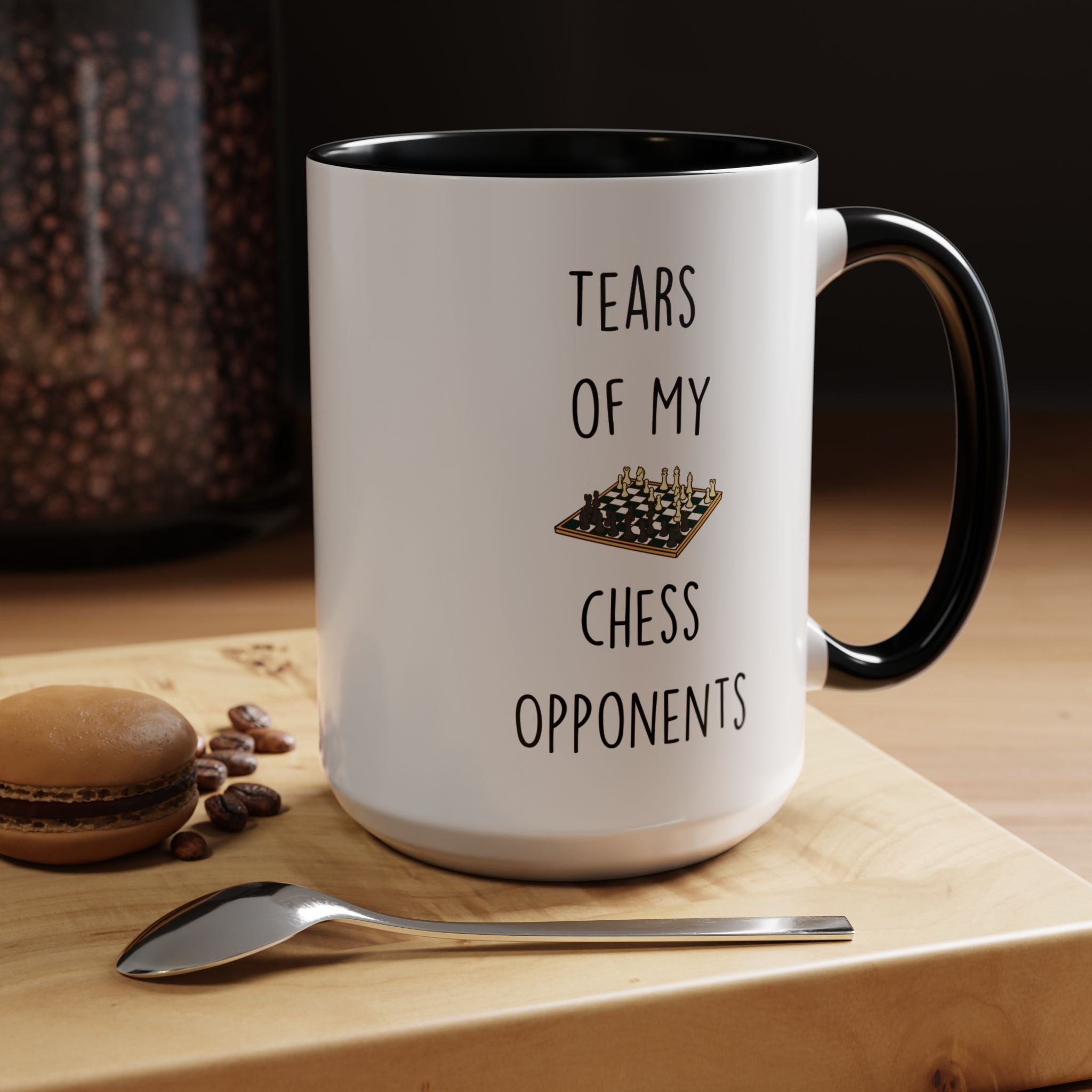 Funny Coffee Mug, Personalized Mug, Tears Of My Chess Opponents, Accent Cup (11, 15oz), Sarcastic Mug,  Tea Coffee Cup, Gift Under 20