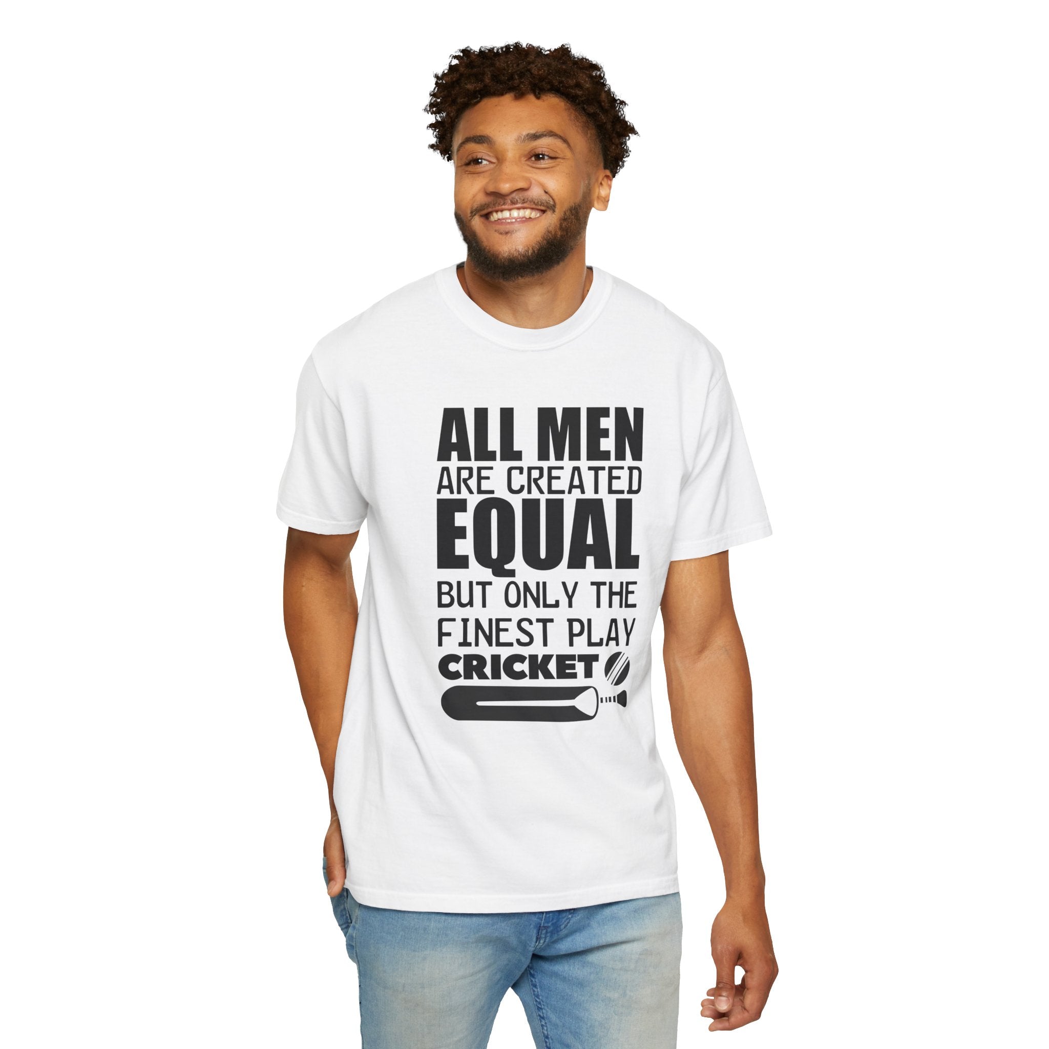 All Men Are Created Equal But Only The Finest Play Cricket, Desi funny Cricket lover gift tshirt, IPL/T20 world cup tees Unisex T-shirt