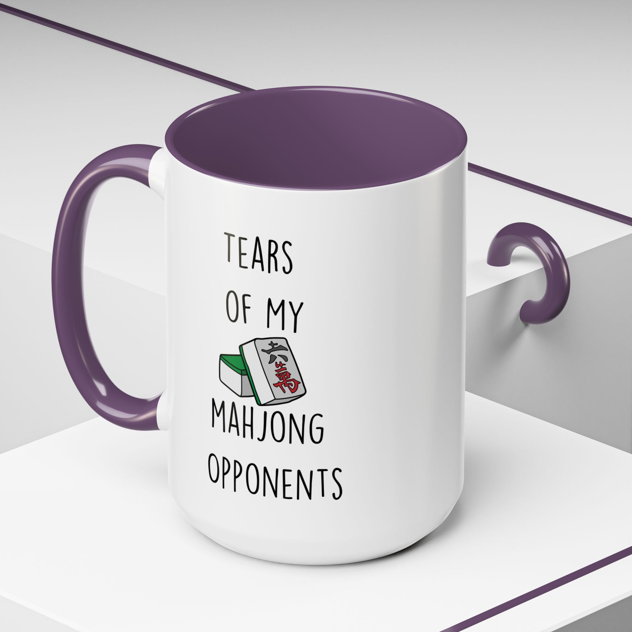 Funny Coffee Mug, Personalized Mug, Tears Of My Mahjong Opponents, Accent Cup (11, 15oz), Sarcastic Mug,  Tea Coffee Cup, Gift Under 20