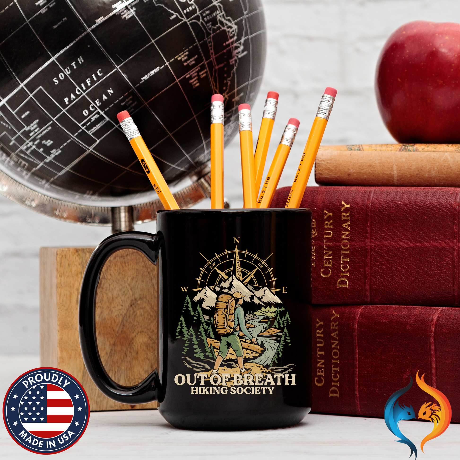 Out Of Breath Hiking Society Mug Lifestyle Mockup | Nutty Designs