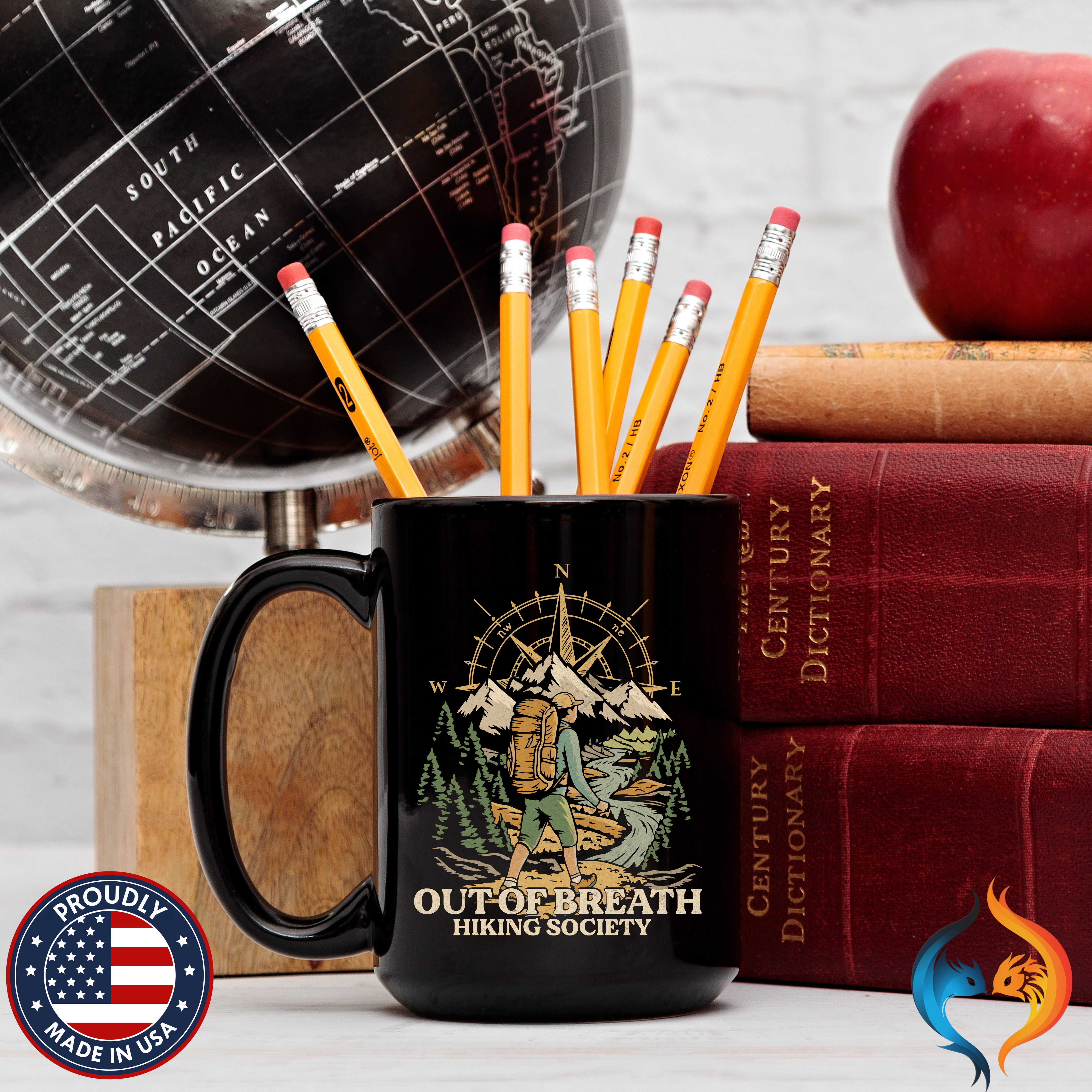 Out Of Breath Hiking Society Mug Lifestyle Mockup | Nutty Designs