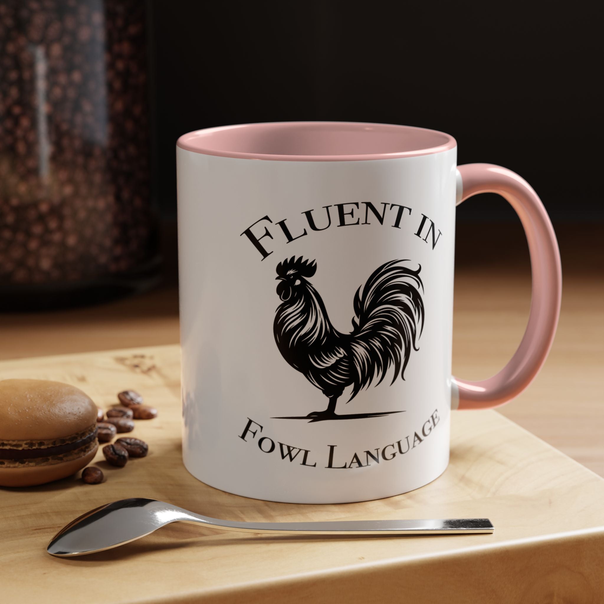Funny Coffee Mug, Personalized Mug, Fluent In Fowl Language Accent Cup (11, 15oz), Gift Under 20, White Elephant gift