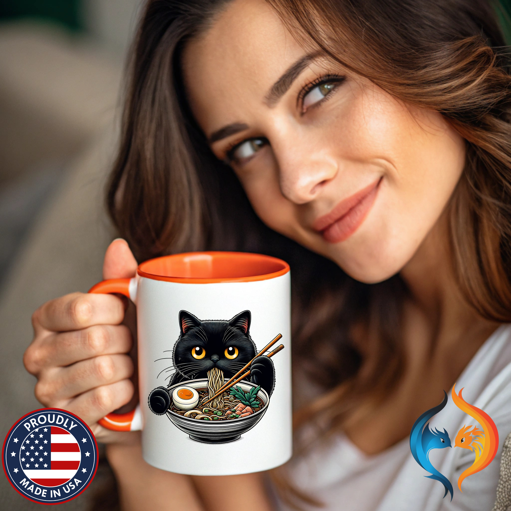Raman Kitty Mug Product Photo | Nutty Designs
