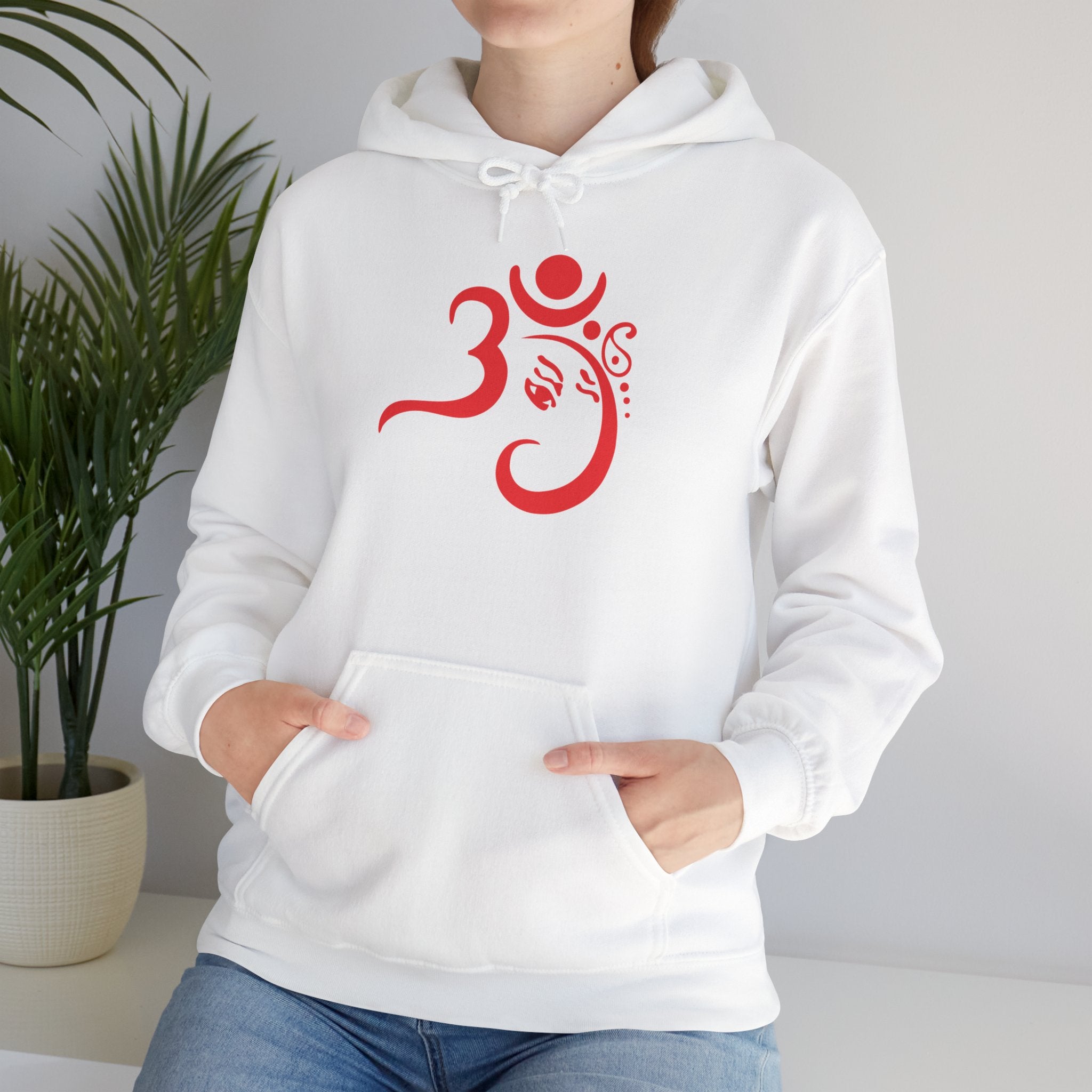 OM Symbol Hoodie – Red Om Yoga Spiritual Sweatshirt