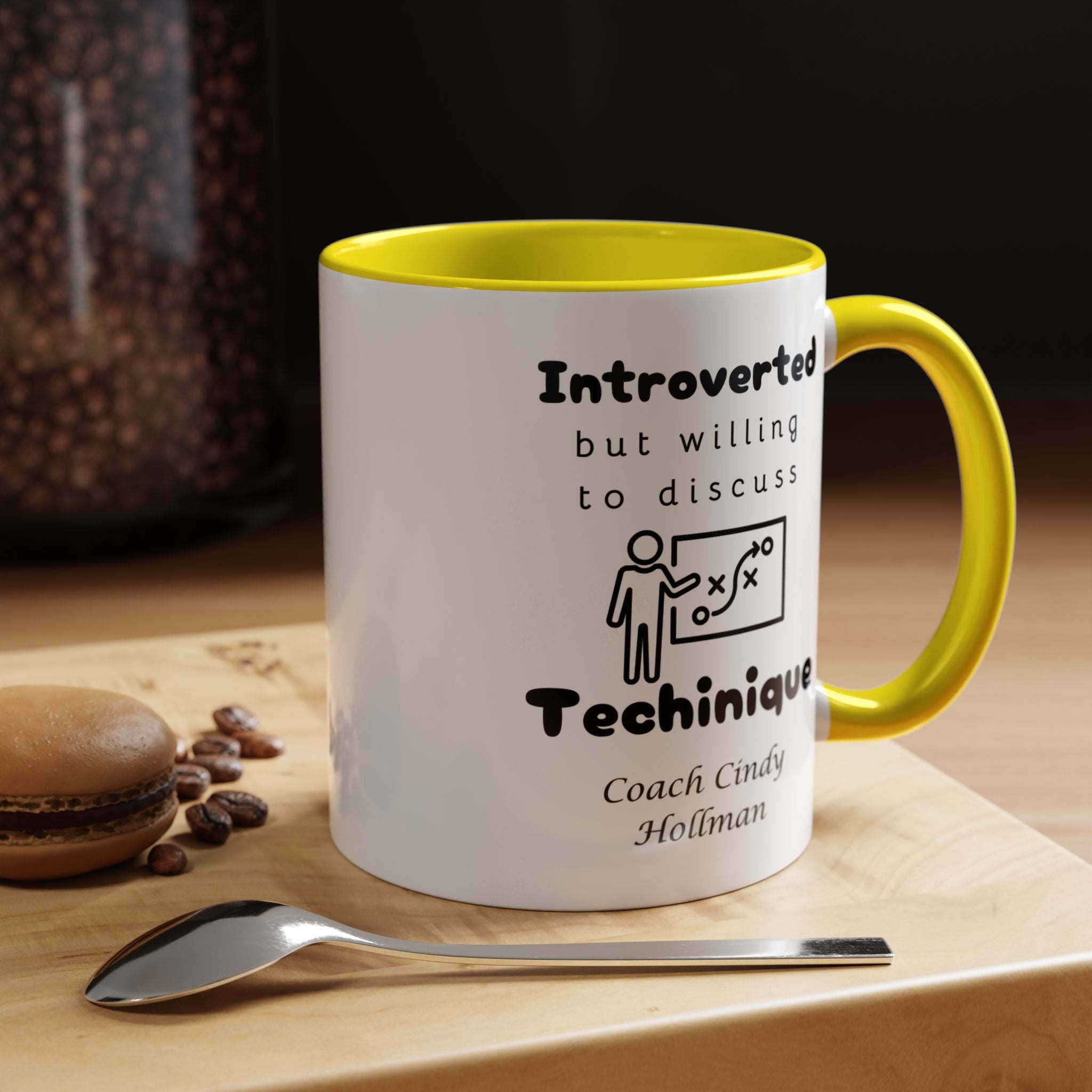 Funny Coffee Mug, Introverted But Willing To Discuss Technique Personalized Accent Coffee Mug (11 and 15oz)