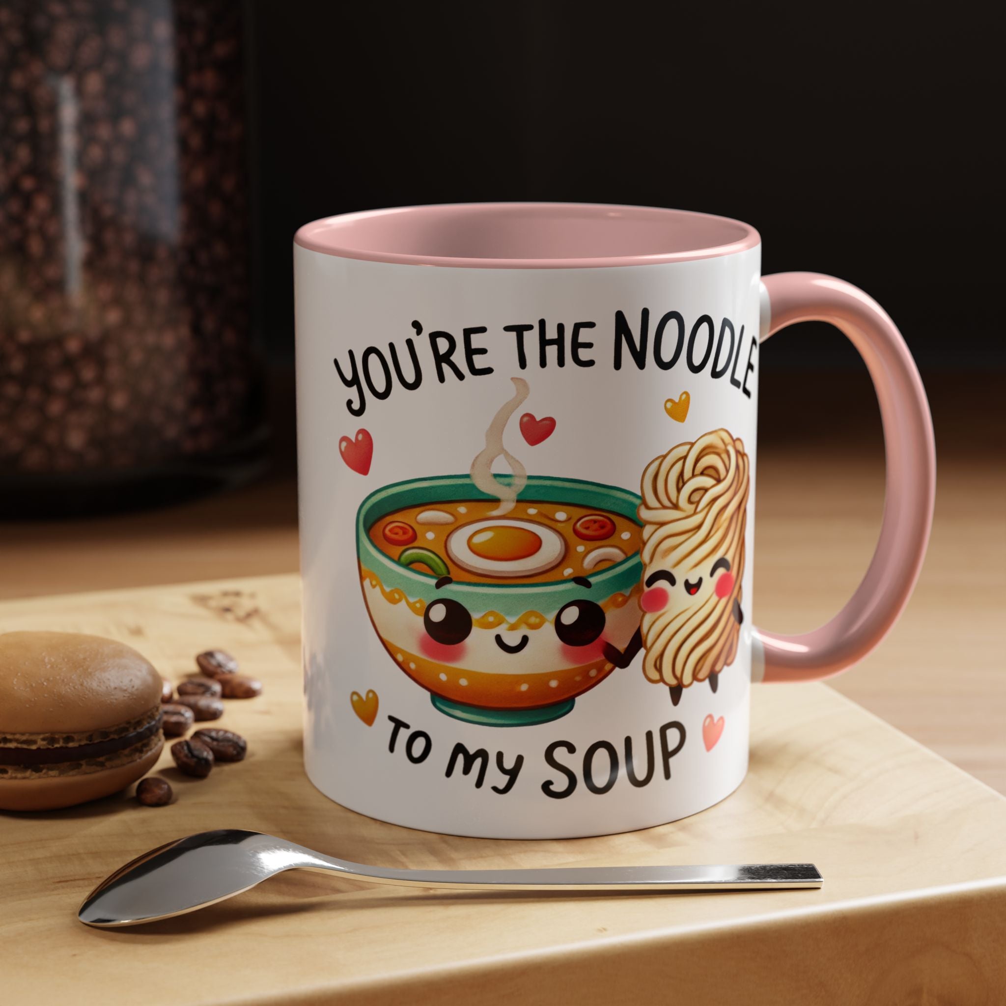 You Are The Noodle To My Soup Personalized Romantic Mug Accent Cup 11/15oz, Anniversary Wedding Valentines Custom Gift Him her Spouse BF GF