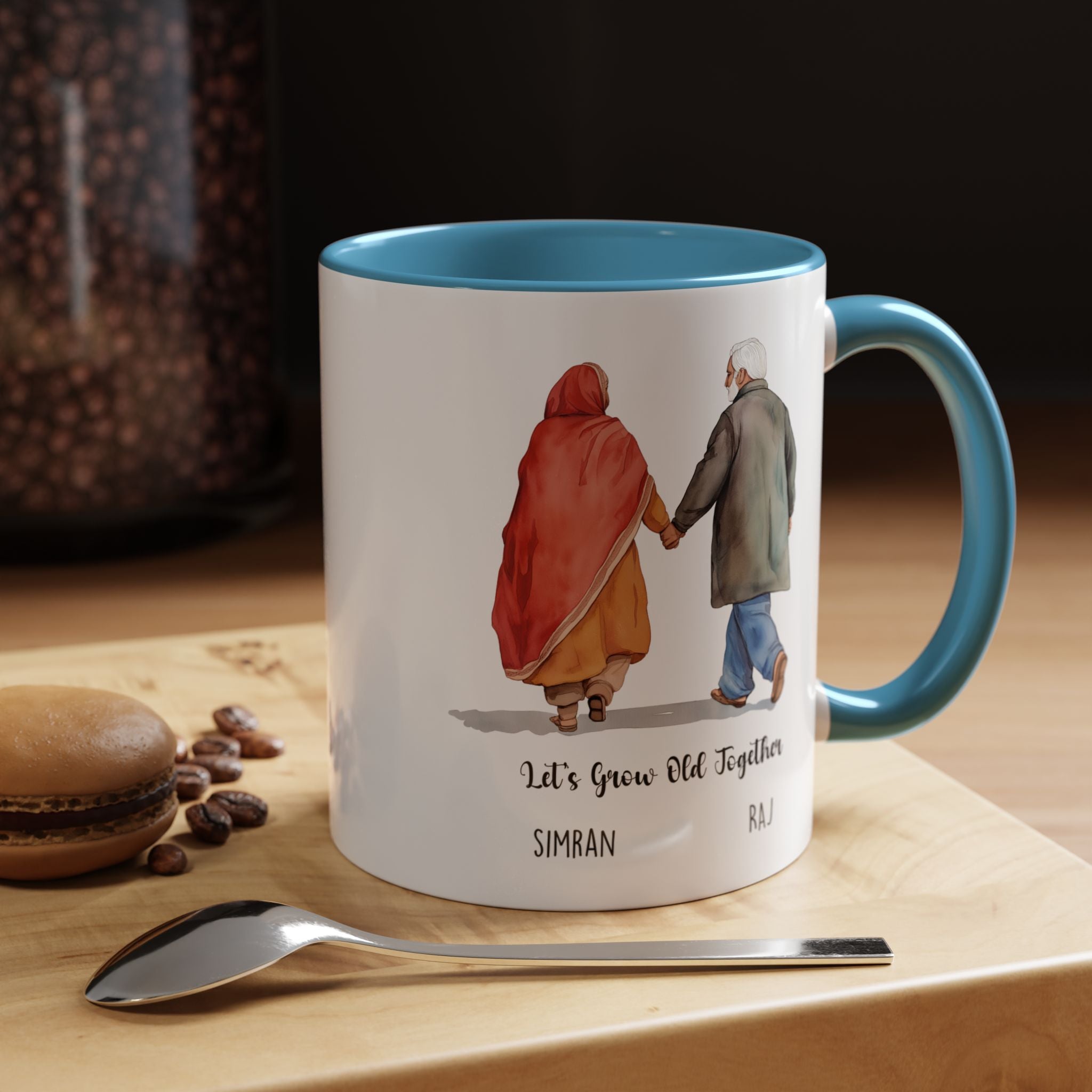 Funny Coffee Mug, Personalized Mug, Let's Grow Old Together Indian Couple Cup 11/15oz, Anniversary, Valentines, Wedding, Romantic Him her