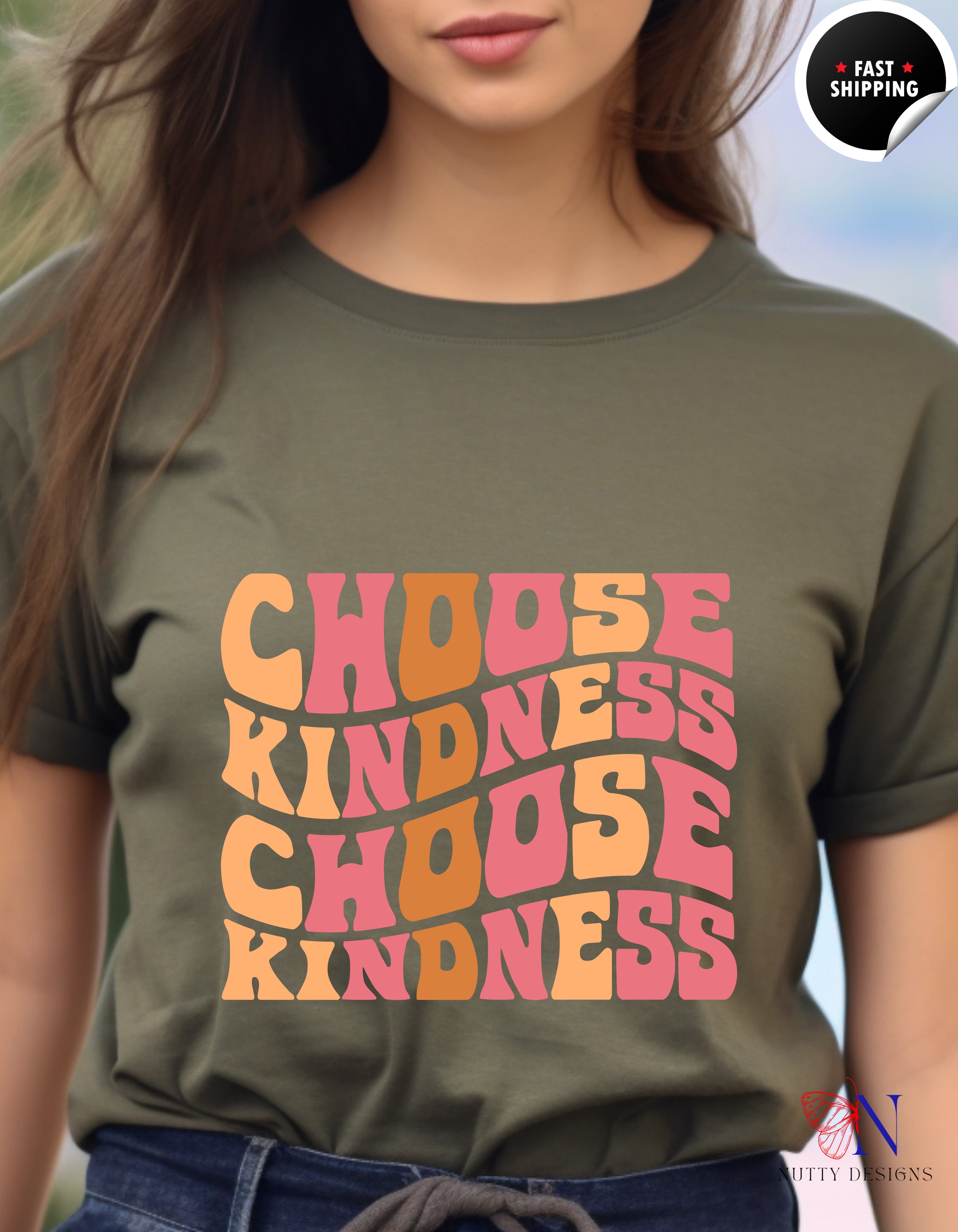 Groovy Choose Kindness Cotton T-shirt