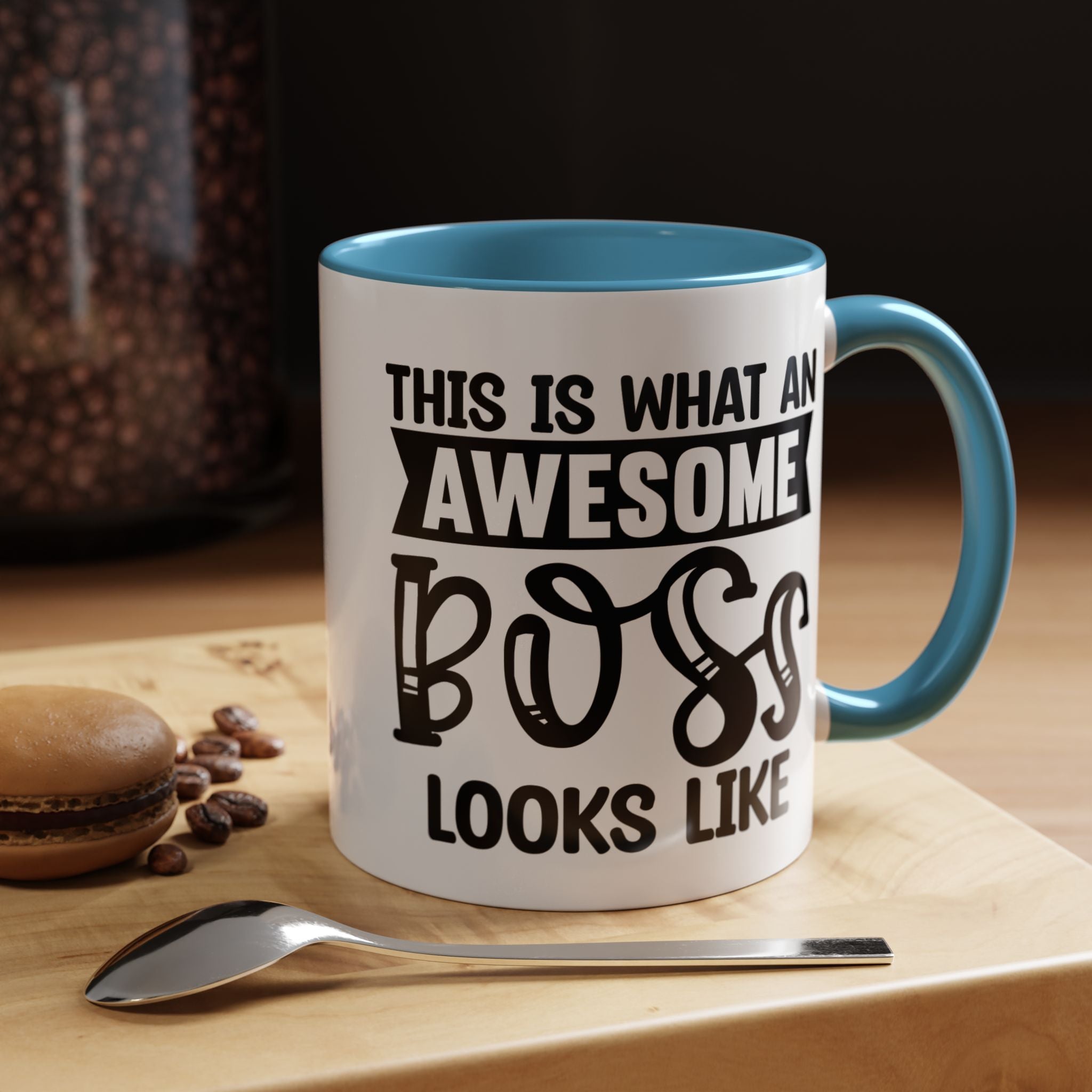 Funny Coffee Mug, Personalized Mug, This Is What An Awesome Boss Looks Like Accent Cup (11, 15oz), Gift Under 20, White Elephant