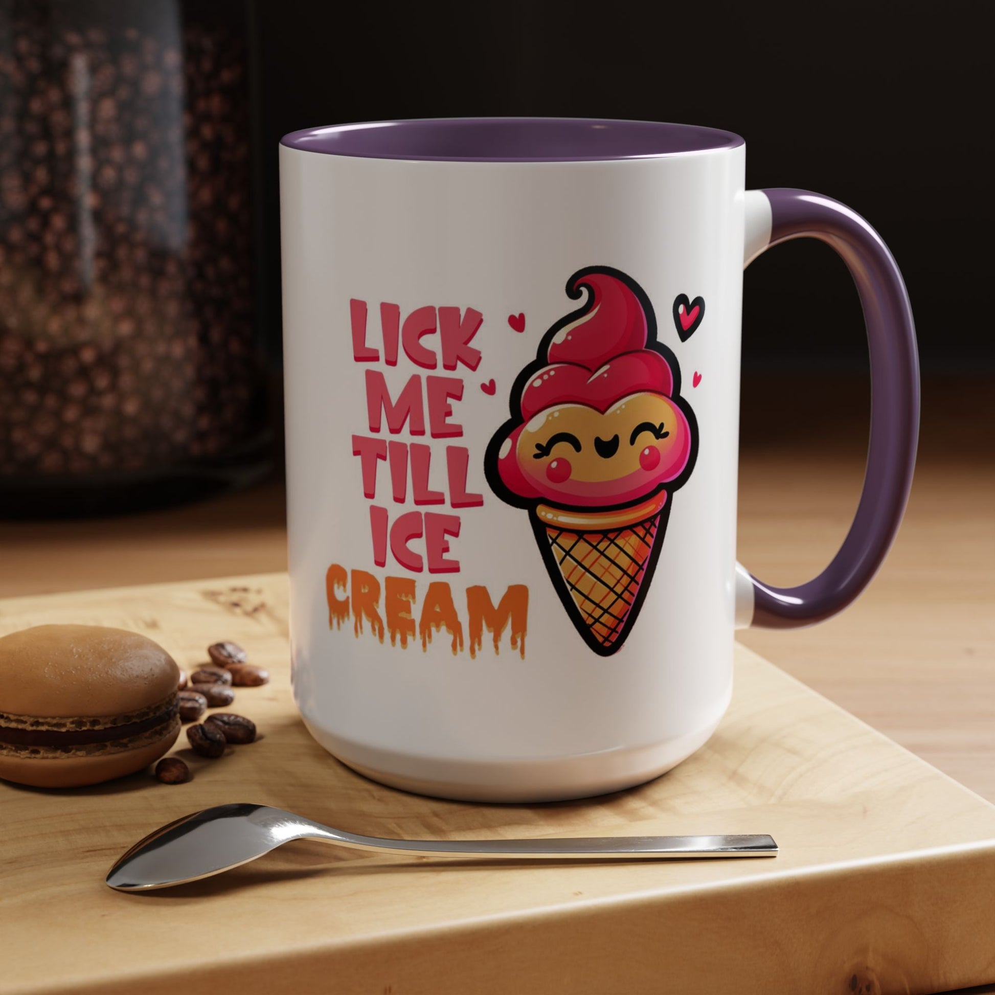 Lick Me Till Ice Cream Mug Lifestyle Mockup | Nutty Designs