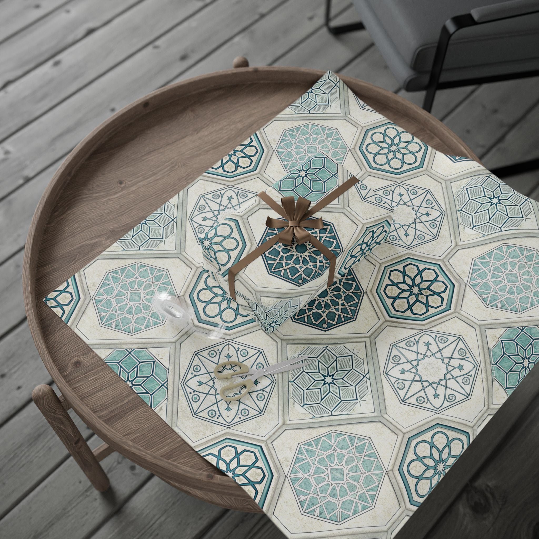 Ramadan Wrapping Roll - Islamic Gift Wrap With Mosque, Moon and Stars Design