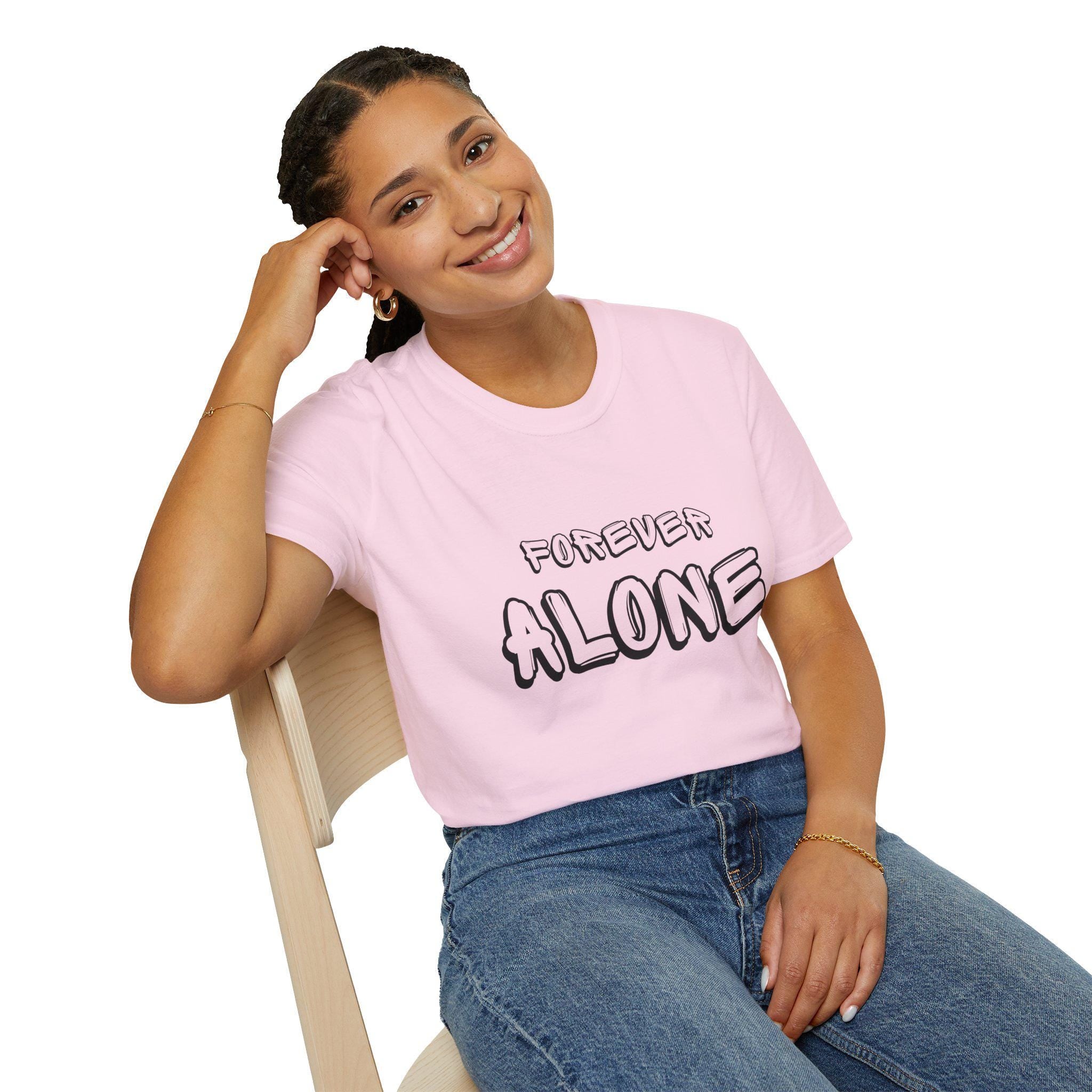 Forever Alone T-shirt | Funny Graphic Tee for Introverts | Unique Gift Idea for Single Friends & Humor Lovers