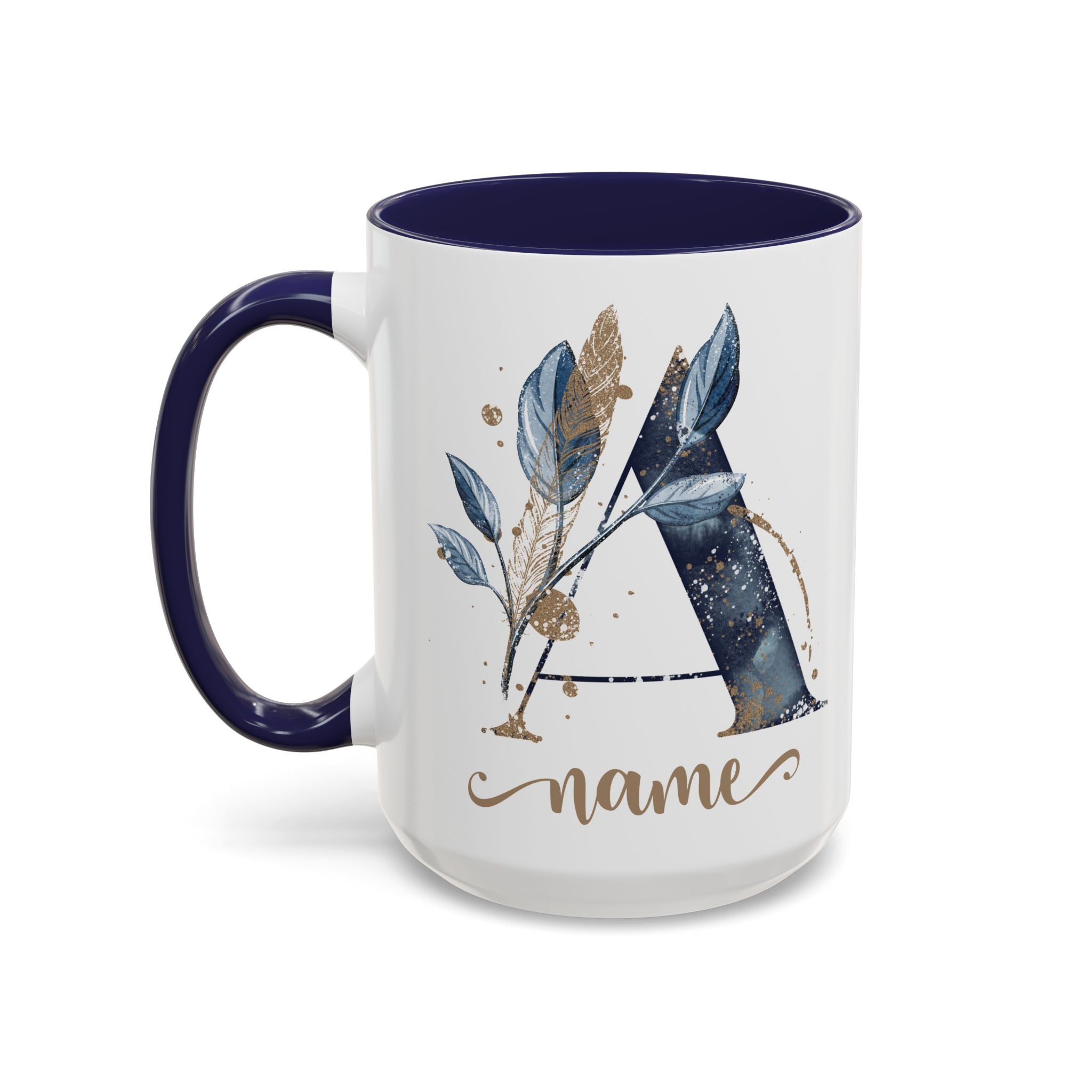 Personalized Floral Initial Coffee Mug for her, Custom Name Mug, Wedding Favor, Unique Home Décor Coffee Cup, Girlfriend Gift, Monogram Mug