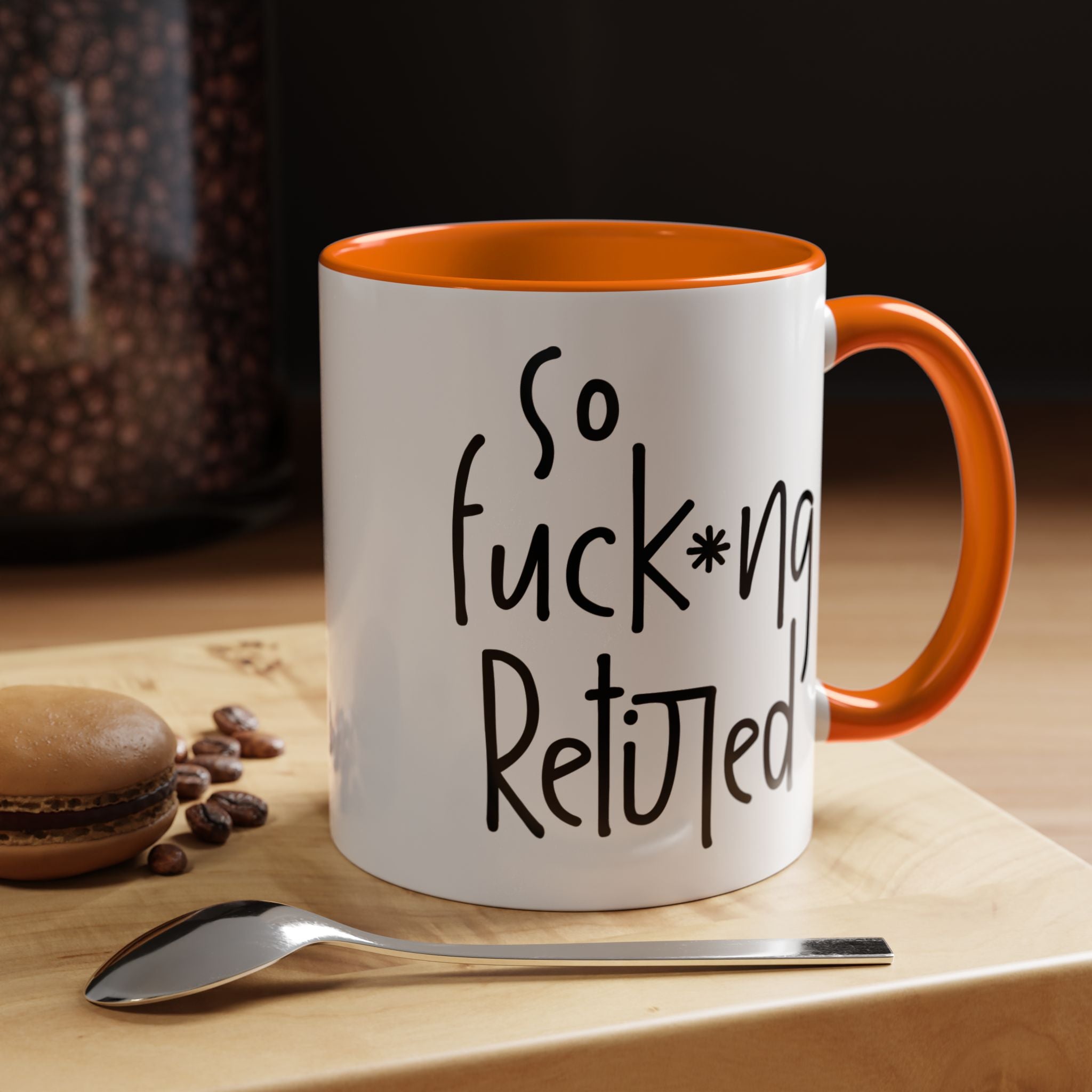 Funny Coffee Mug, Personalized Mug, So Fucking Retired Accent Cup (11, 15oz), Gift Under 20, White Elephant gift, Retirement Gift