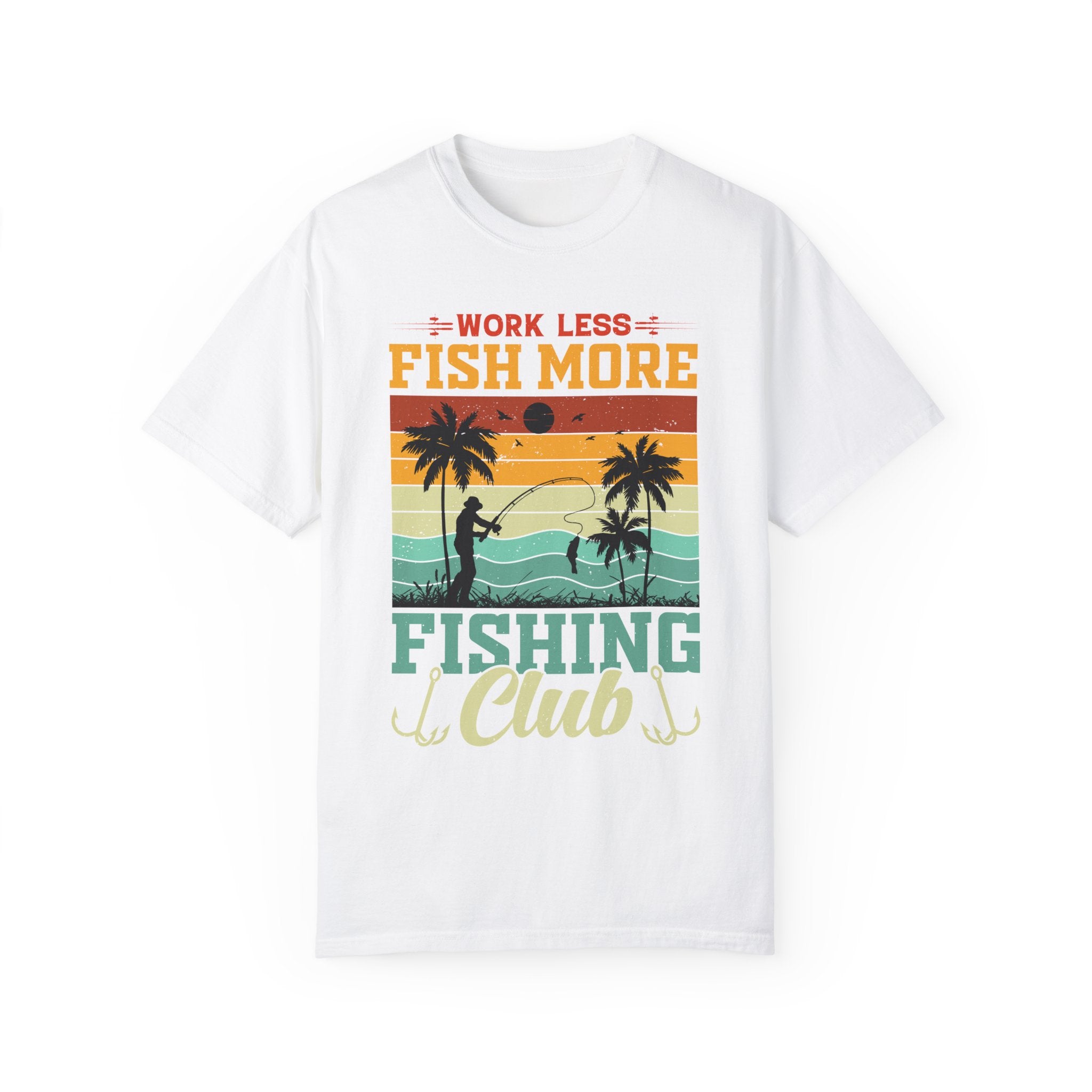 Work Less, Fish More , Fishing Club, Family Vacation, Summer vibes , Retro Summer, Vacation Squad Shirt, Funny Unisex T-shirt