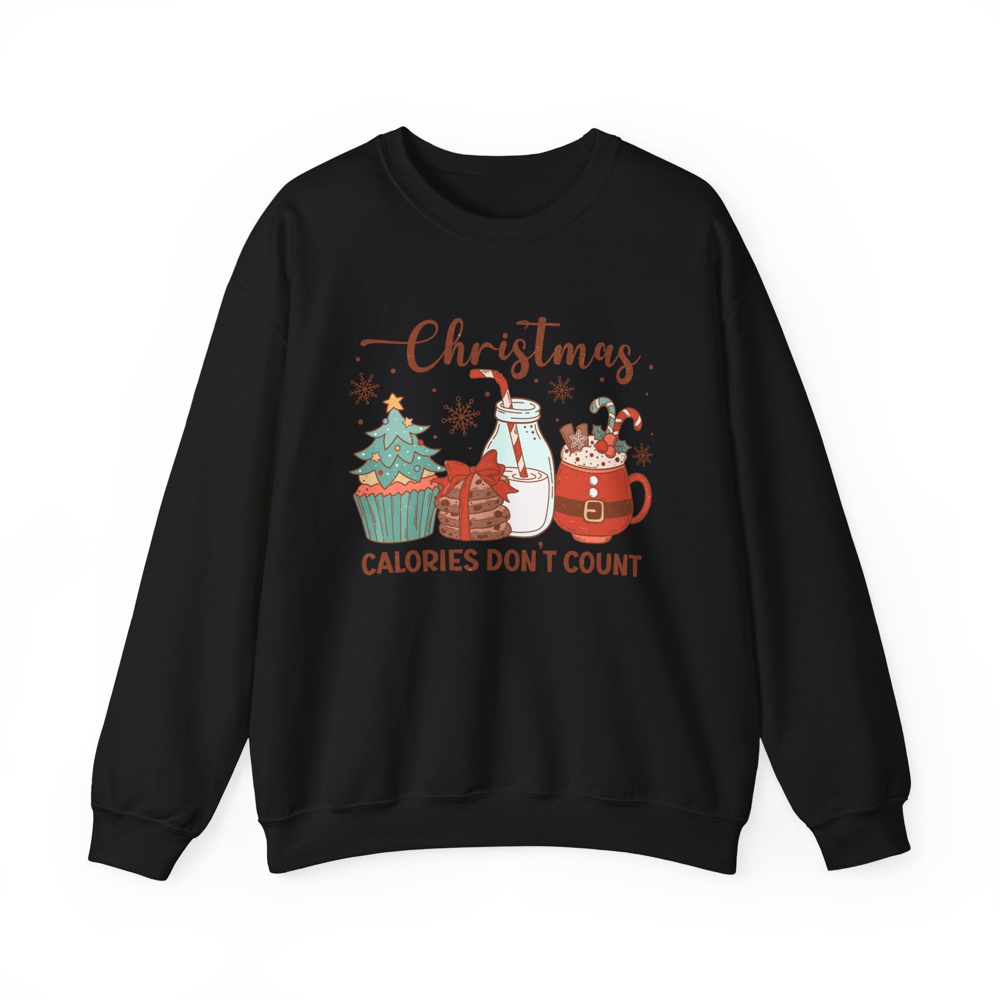 Christmas Calories Dont Count Sweatshirt, Holiday Funny Jumper, Xmas Crewneck Top, Festive Winter Apparel, Gift for Food Lovers, Novelty