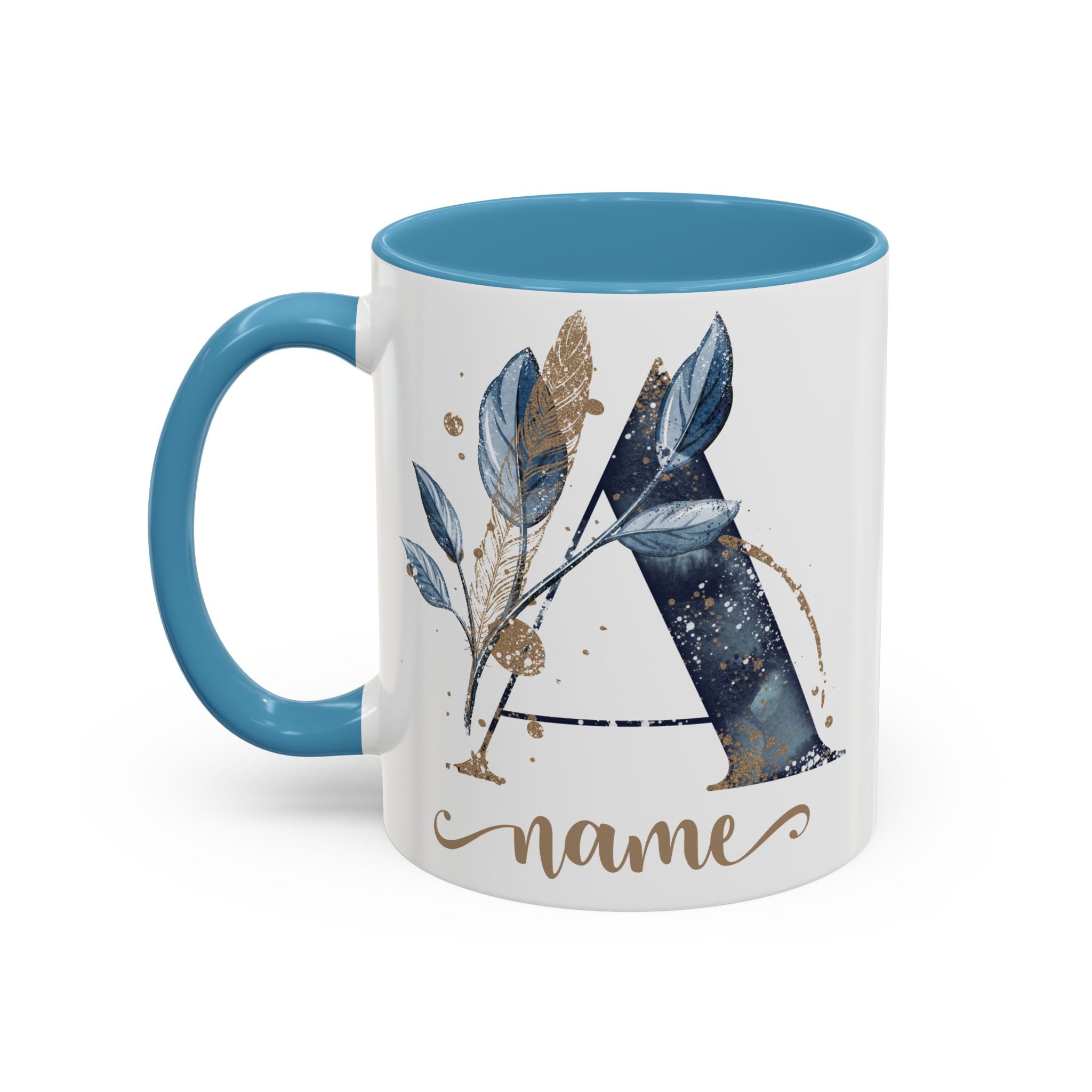 Personalized Floral Initial Coffee Mug for her, Custom Name Mug, Wedding Favor, Unique Home Décor Coffee Cup, Girlfriend Gift, Monogram Mug