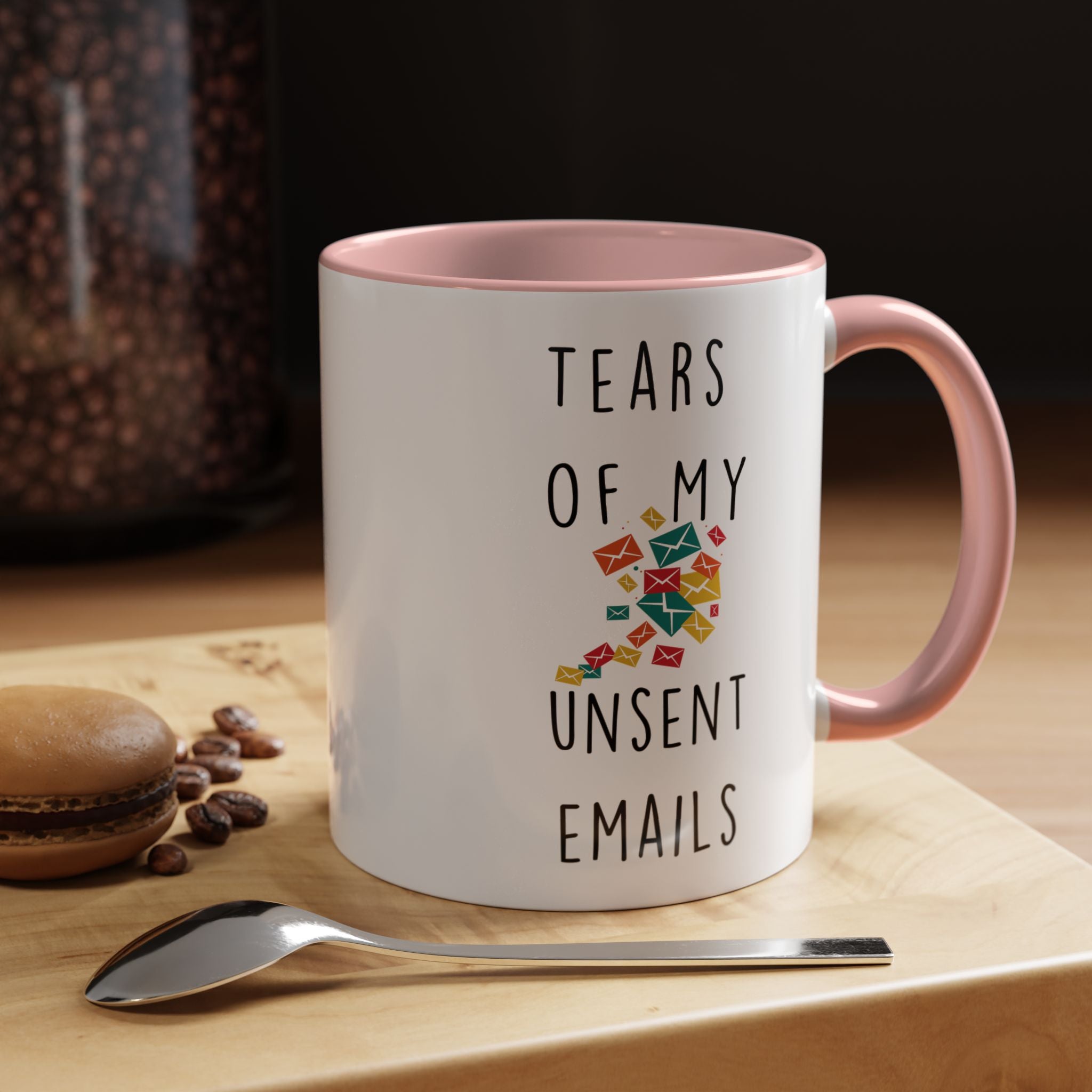 Funny Coffee Mug, Personalized Mug, Tears Of My Unsent Emails, Accent Cup (11, 15oz), Sarcastic Mug,  Tea Coffee Cup, Gift Under 20