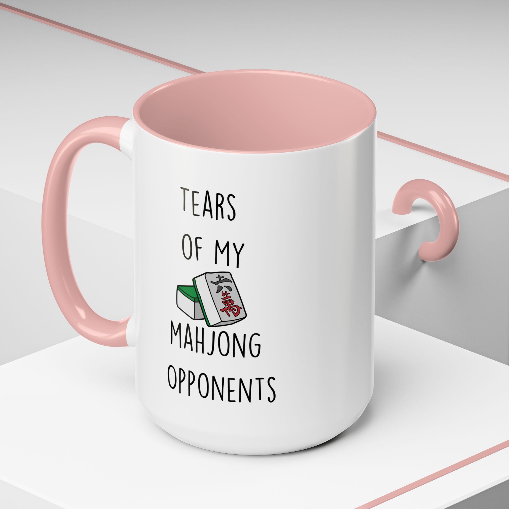 Funny Coffee Mug, Personalized Mug, Tears Of My Mahjong Opponents, Accent Cup (11, 15oz), Sarcastic Mug,  Tea Coffee Cup, Gift Under 20