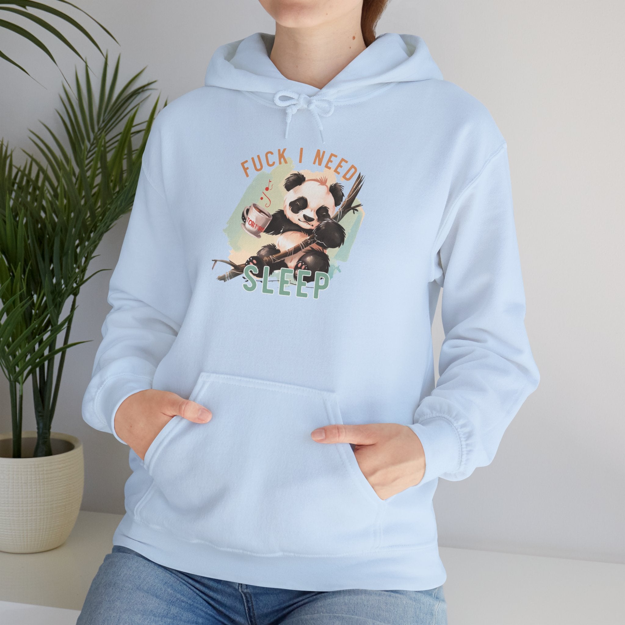 Sleep-Deprived Panda Hoodie – Funny "Fuck I Need Sleep" Graphic Sweatshirt