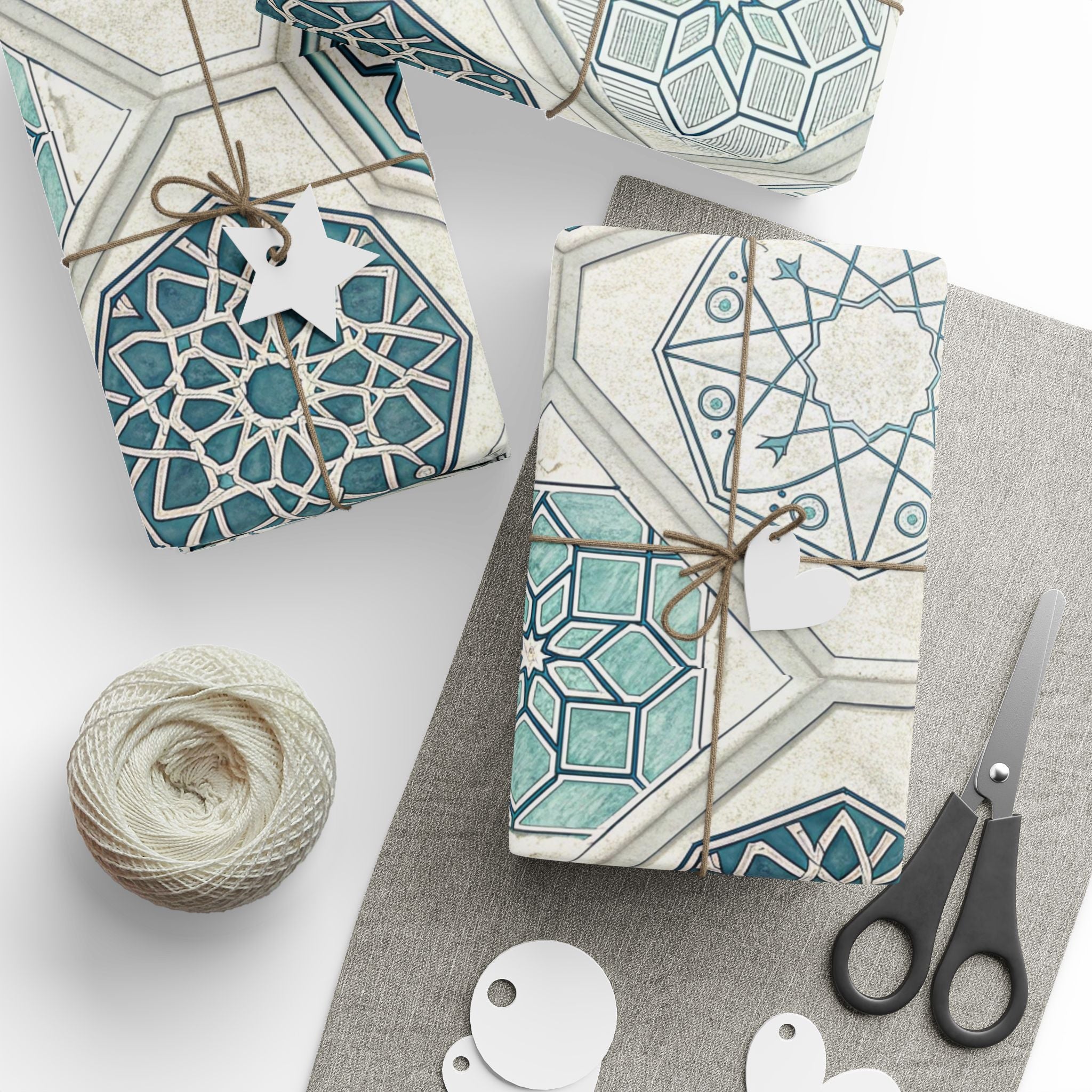 Ramadan Wrapping Roll - Islamic Gift Wrap With Mosque, Moon and Stars Design
