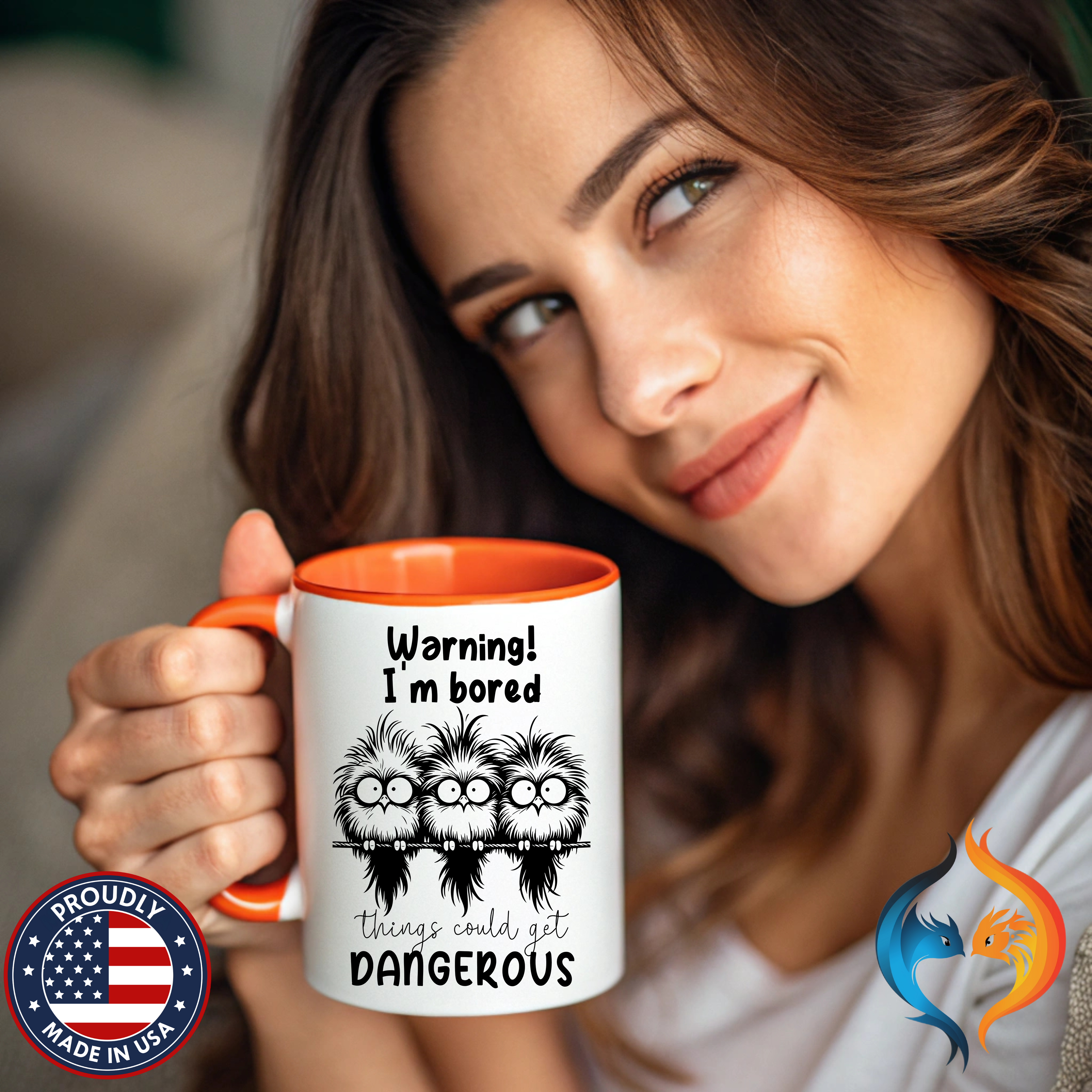 Warning I Am Bored Mug Product Photo | Nutty Designs