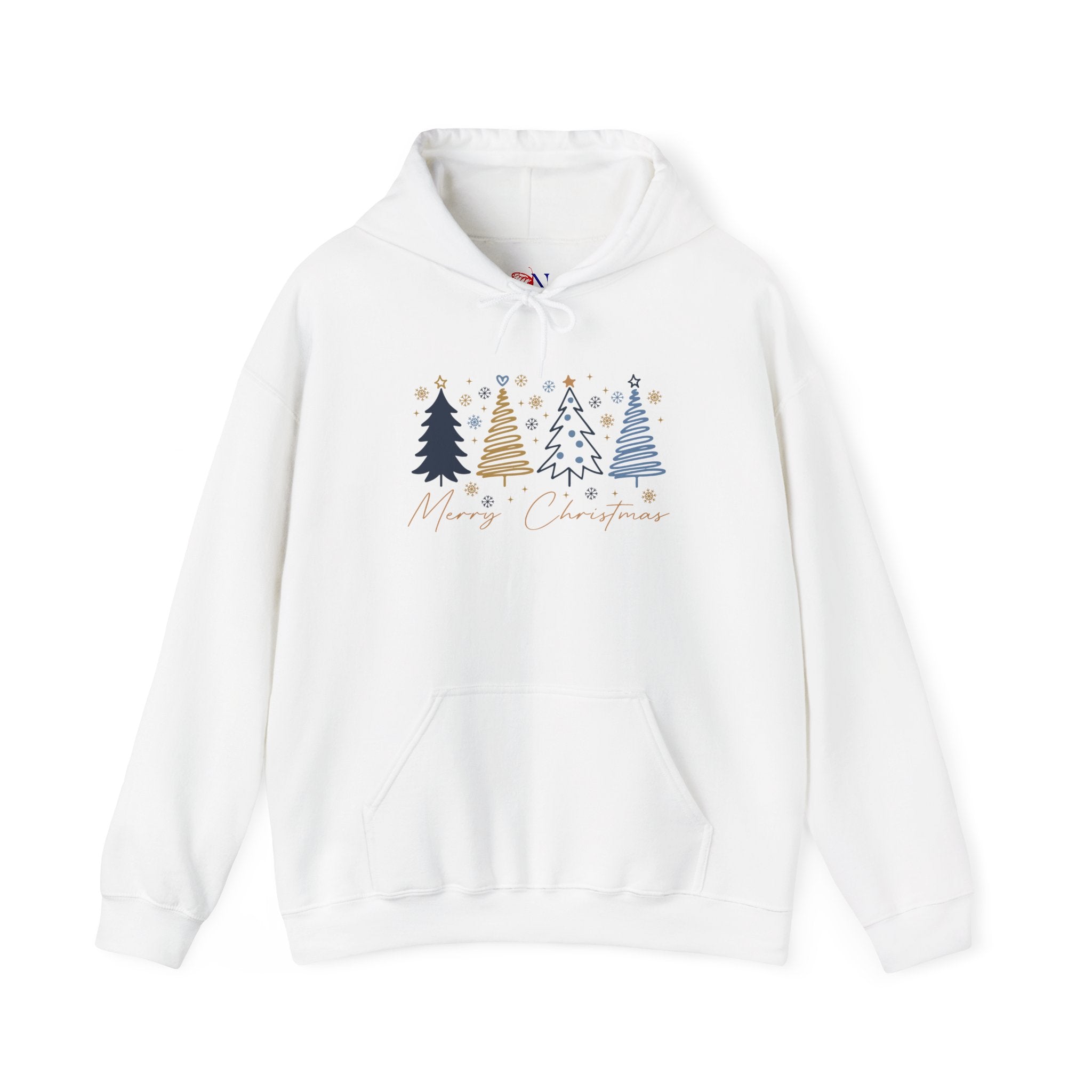 Holiday Christmas Trees Hooded Sweatshirt — Merry & Bright Cozy Pullover