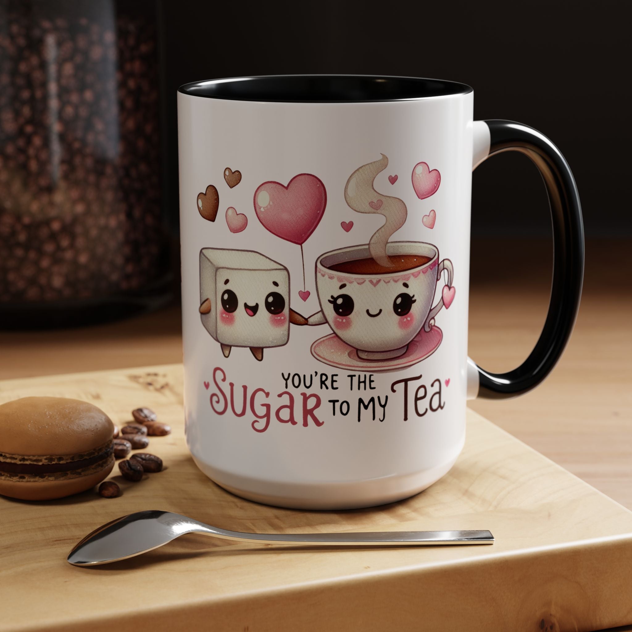 You Are The Sugar To My Tea Personalized Romantic Coffee Mug,  Accent Cup 11/15oz, Anniversary Wedding Valentines Gift for Spouse, GF, BF