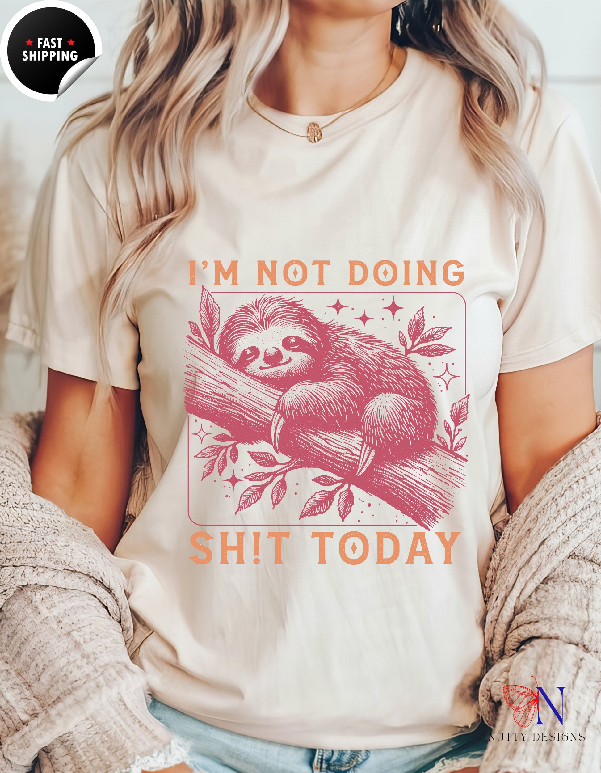 sloth , I am Not Doing Shit Today, Under 20 Mug Product Photo | Nutty Designs