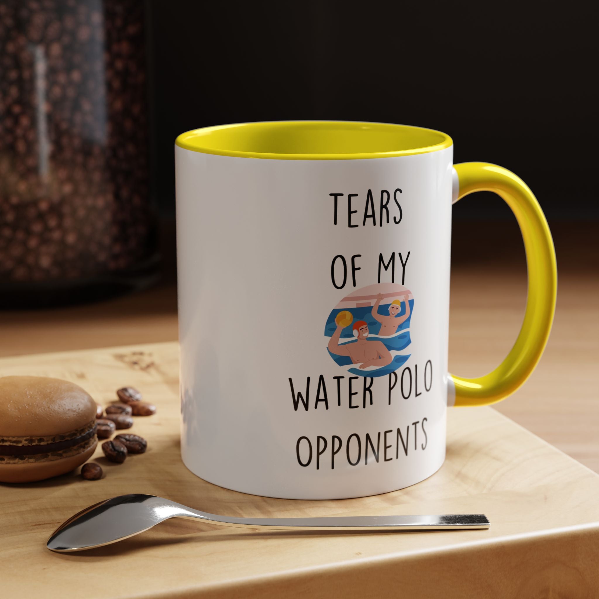 Funny Coffee Mug, Personalized Mug, Tears Of My Water Polo Opponents, Accent Cup (11, 15oz), Sarcastic Mug,  Tea Coffee Cup, gift under 20