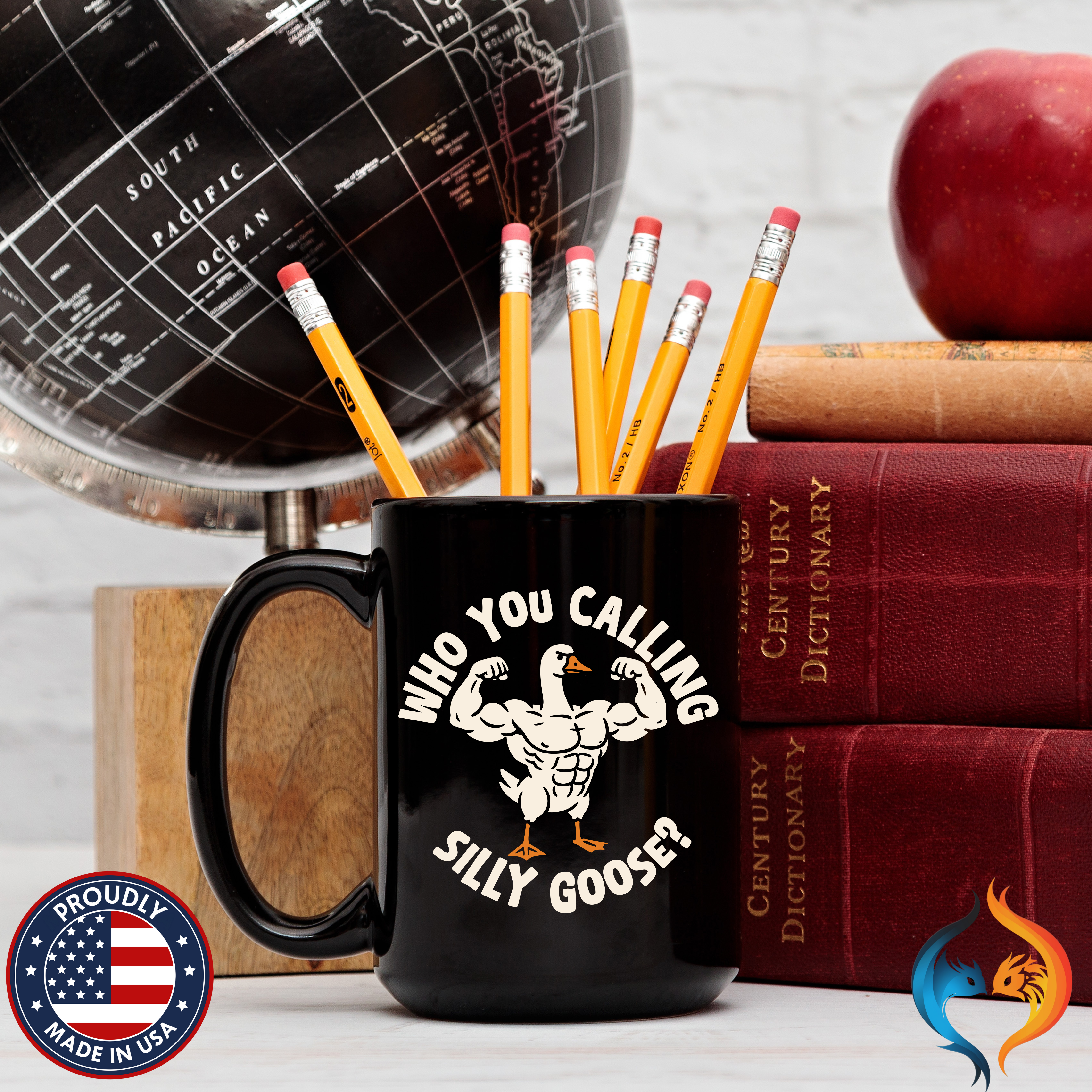 Who You Calling Silly Goose Mug Lifestyle Mockup | Nutty Designs