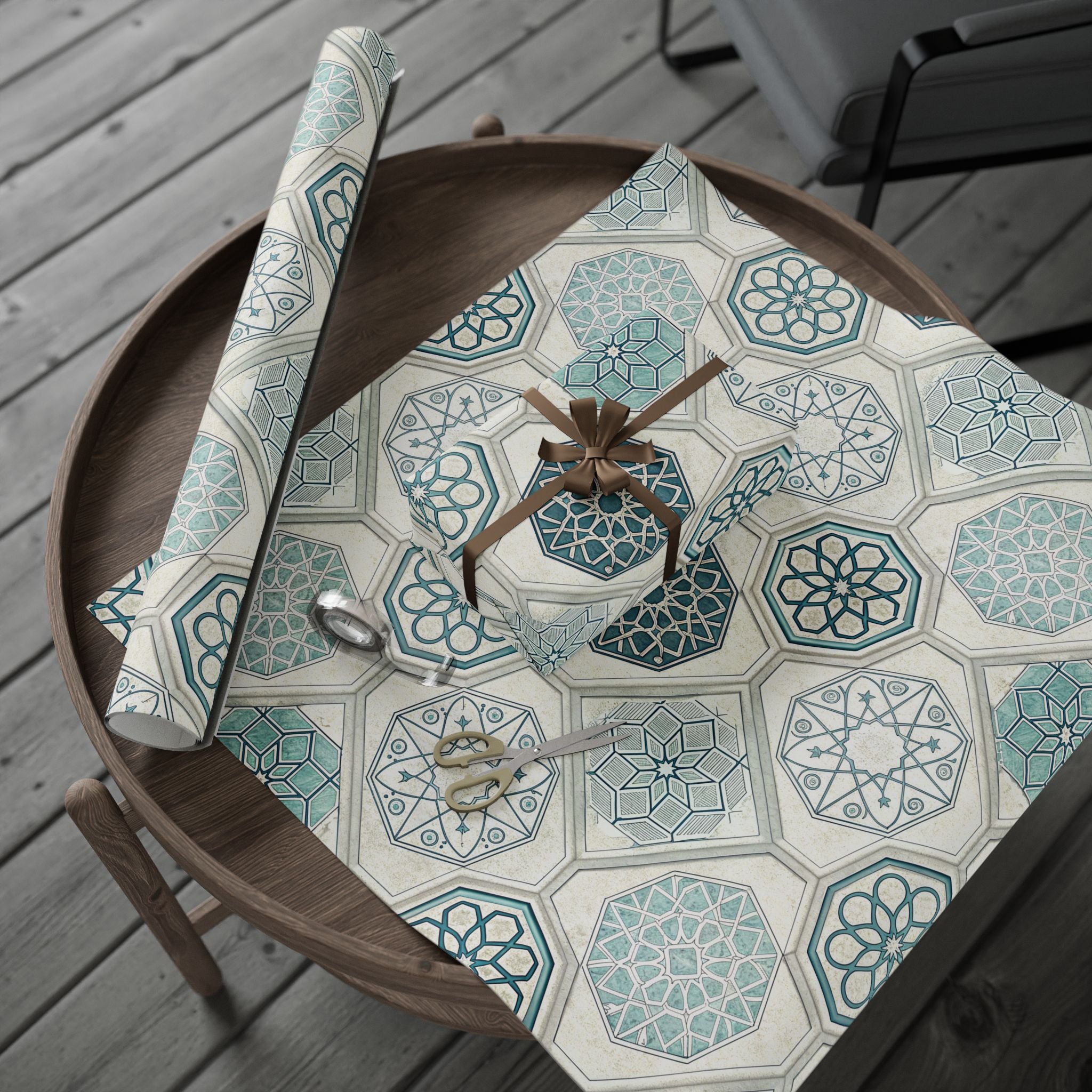 Ramadan Wrapping Roll - Islamic Gift Wrap With Mosque, Moon and Stars Design