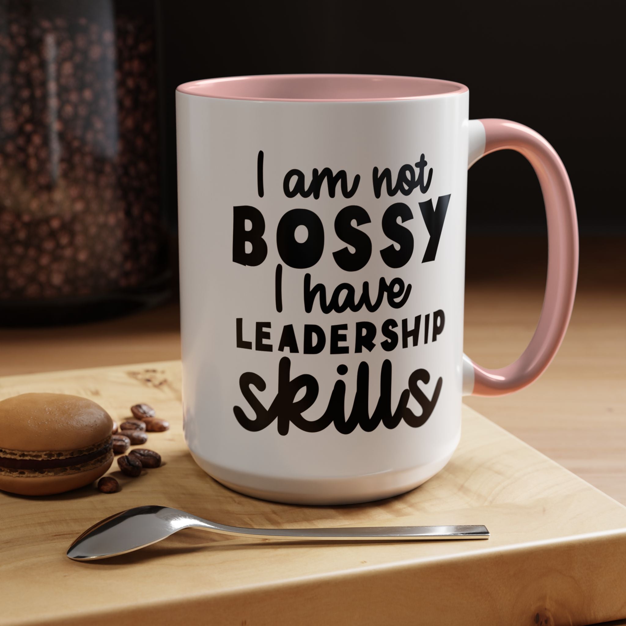Funny Coffee Mug, Personalized Mug, I am Not Bossy I Have Leadership Skills Accent Cup (11, 15oz), Gift Under 20, White Elephant Gift