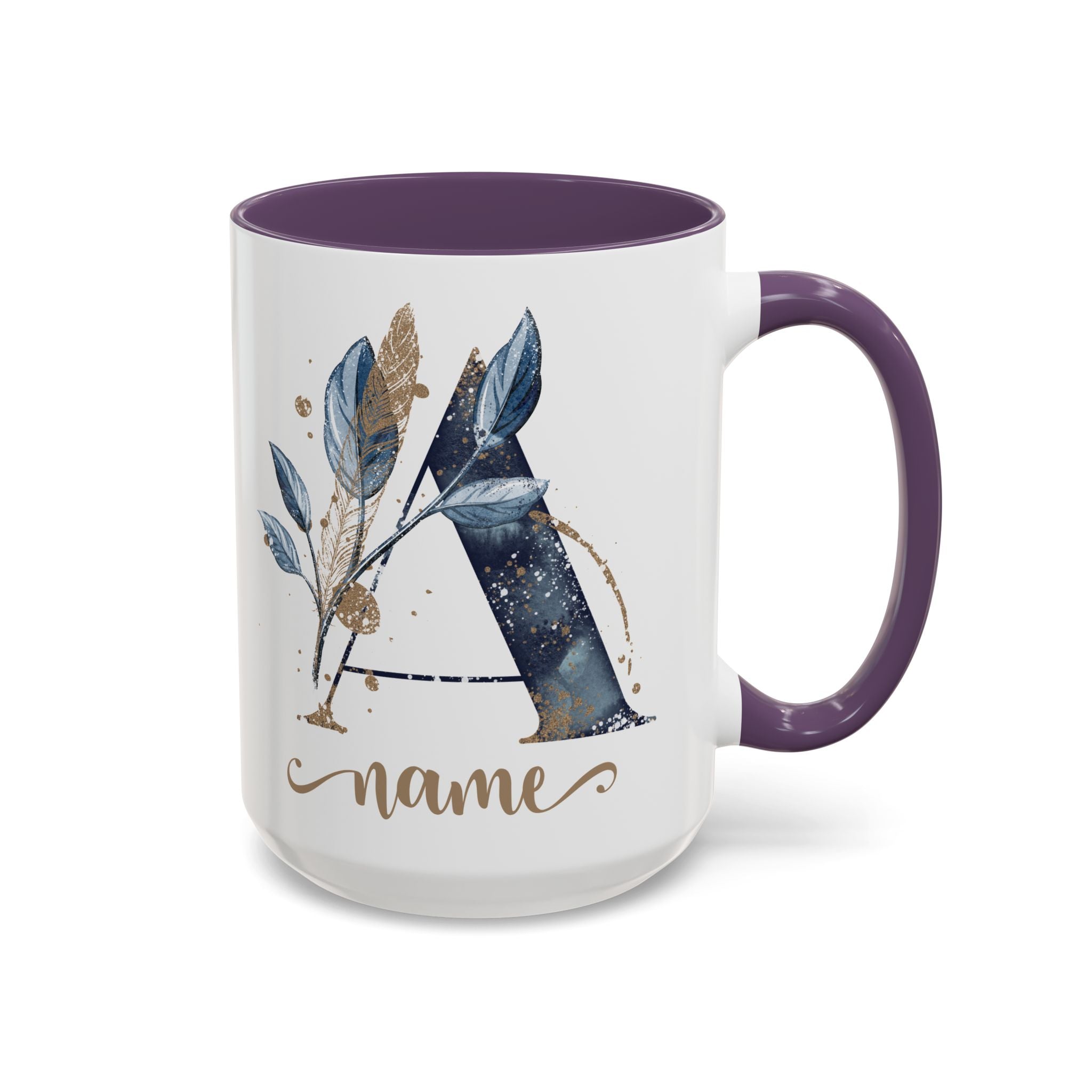 Personalized Floral Initial Coffee Mug for her, Custom Name Mug, Wedding Favor, Unique Home Décor Coffee Cup, Girlfriend Gift, Monogram Mug