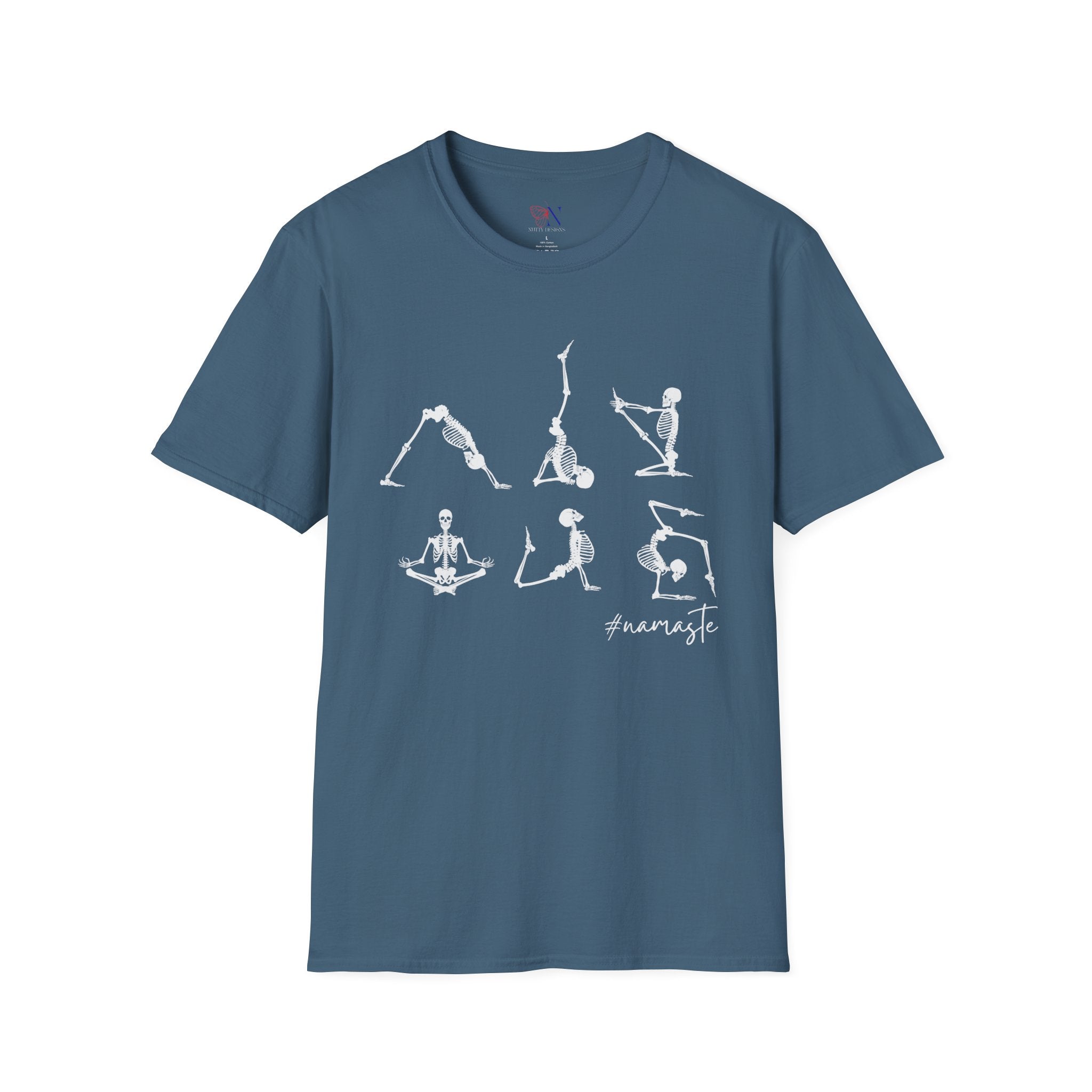 Namaste , Skeleton Doing Yoga T-Shirt Lifestyle Mockup | Nutty Designs