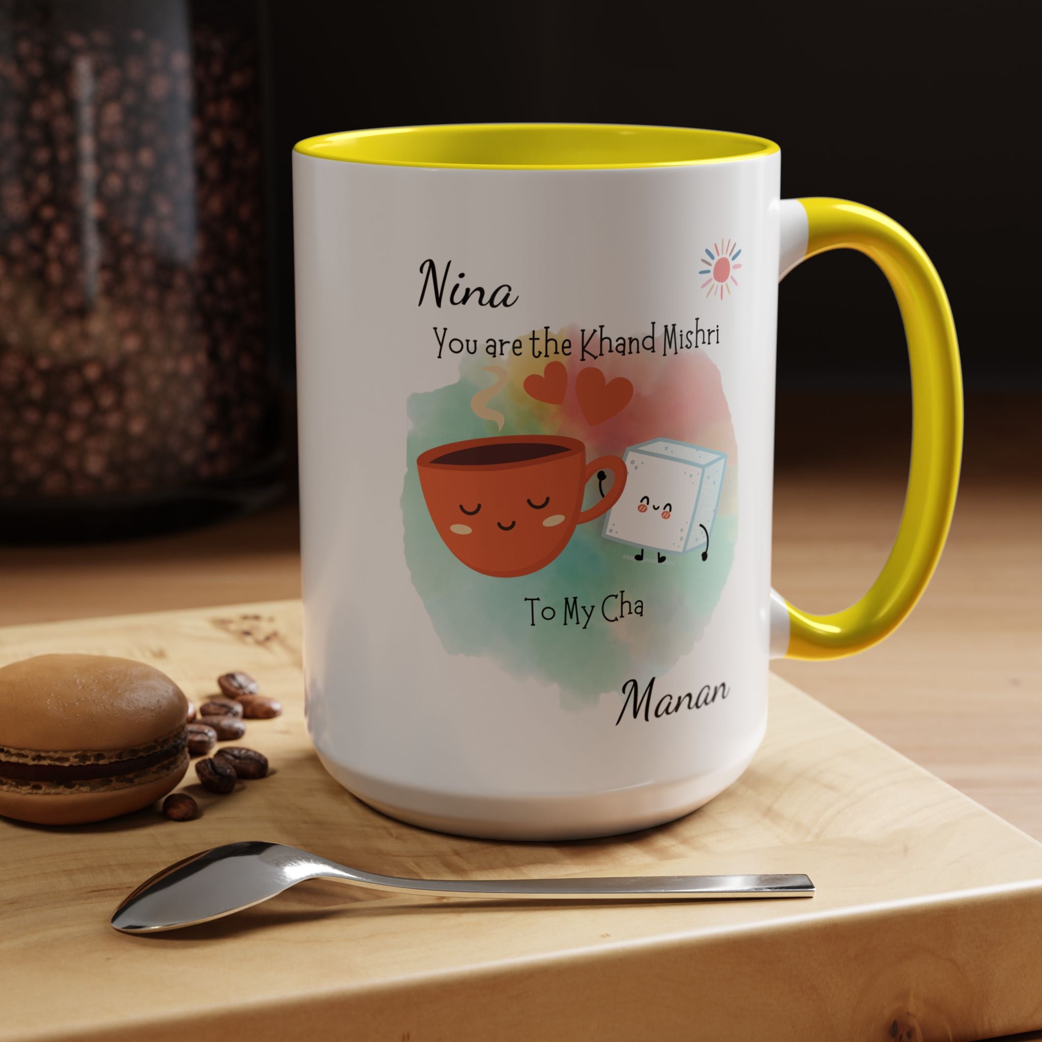Funny Coffee Mug, Personalized Mug, You Are Khand Mishri To My Cha Cup 11/15oz, Anniversary, Wedding, Valentines, Romantic Gift Him her