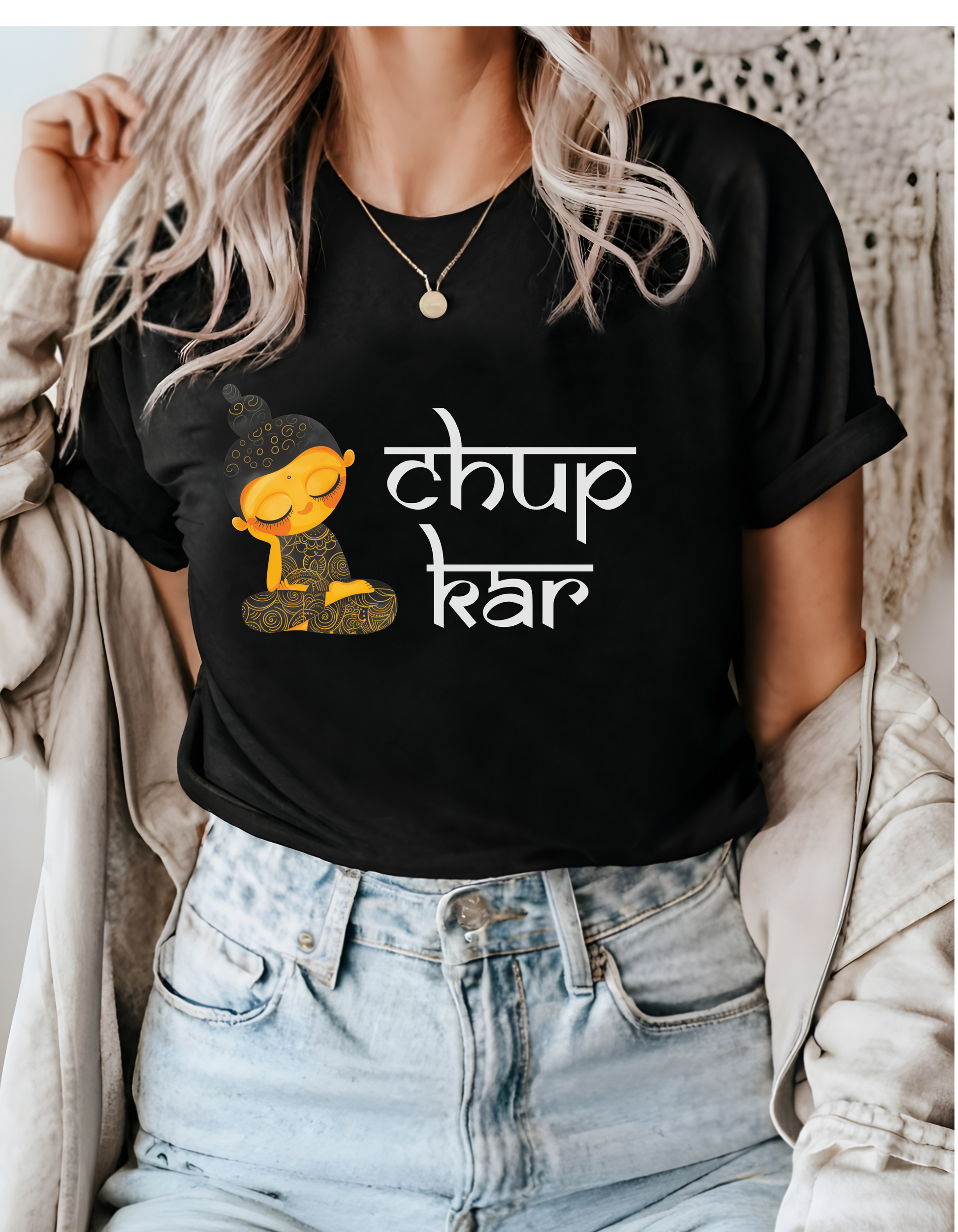 Chup Kar T-Shirt Lifestyle Mockup | Nutty Designs