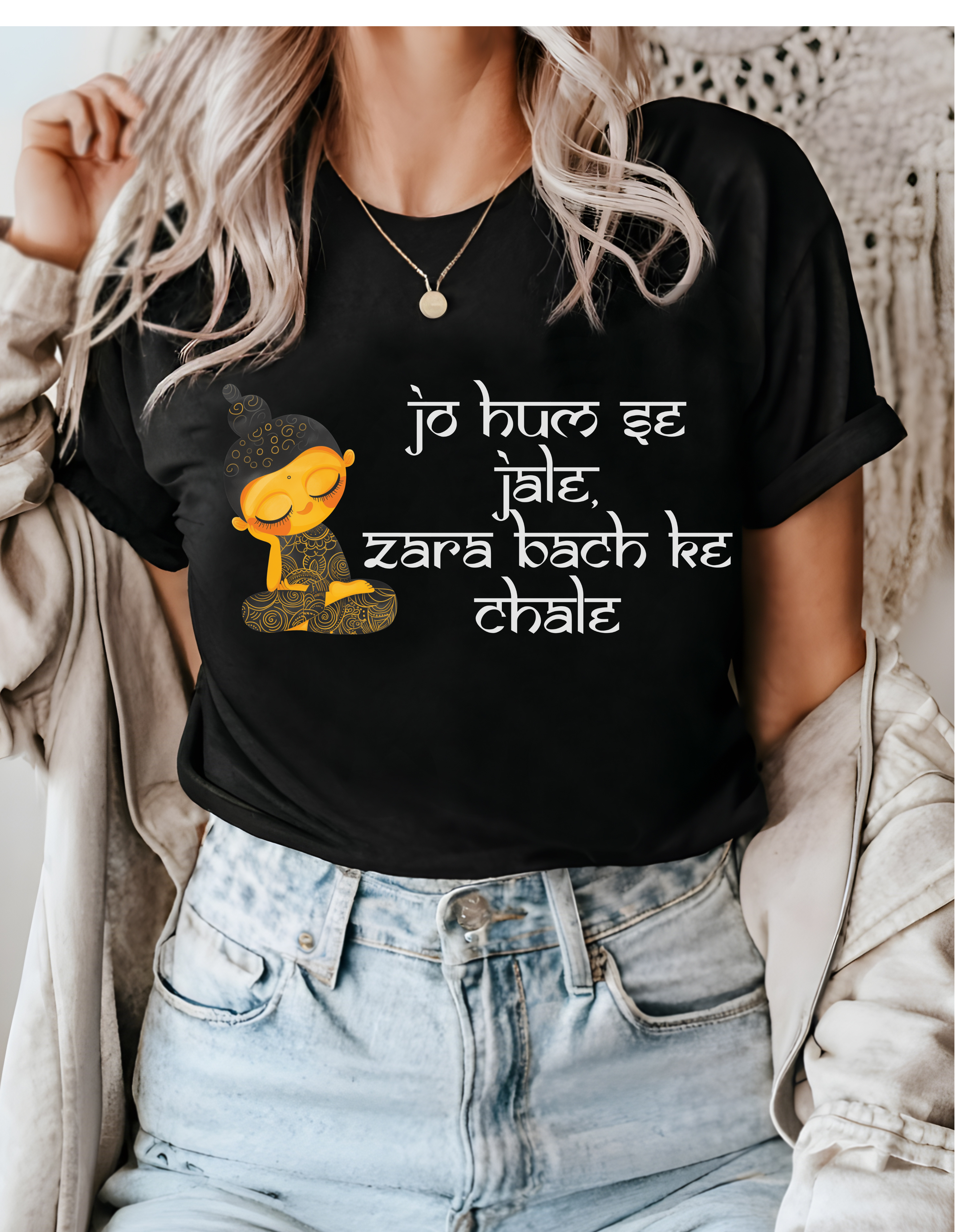 Jo Hum Se Jale Zara Bach Ke Chale T-Shirt Product Photo | Nutty Designs