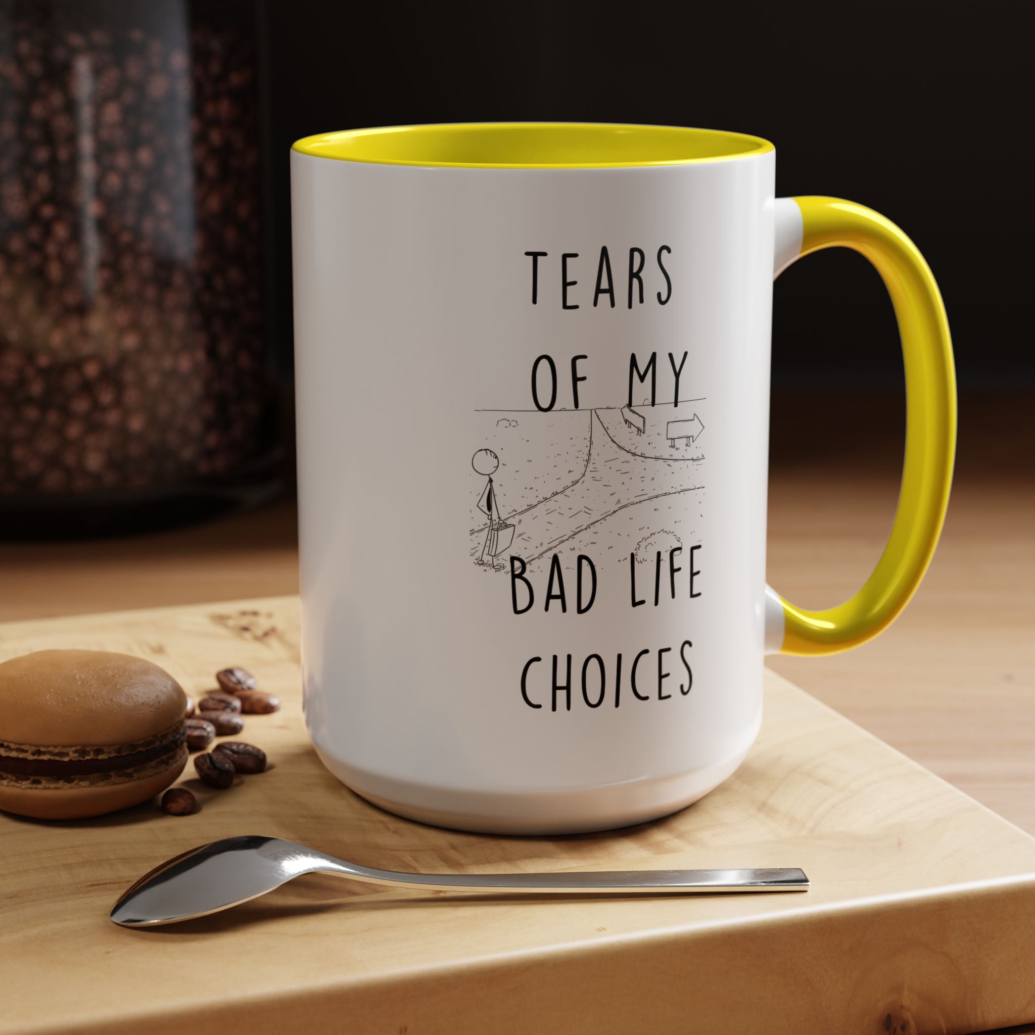 Funny Coffee Mug, Personalized Mug, Tears Of My Bad Life Choices, Accent Cup (11, 15oz), Sarcastic Mug,  Tea Coffee Cup, Gift Under 20